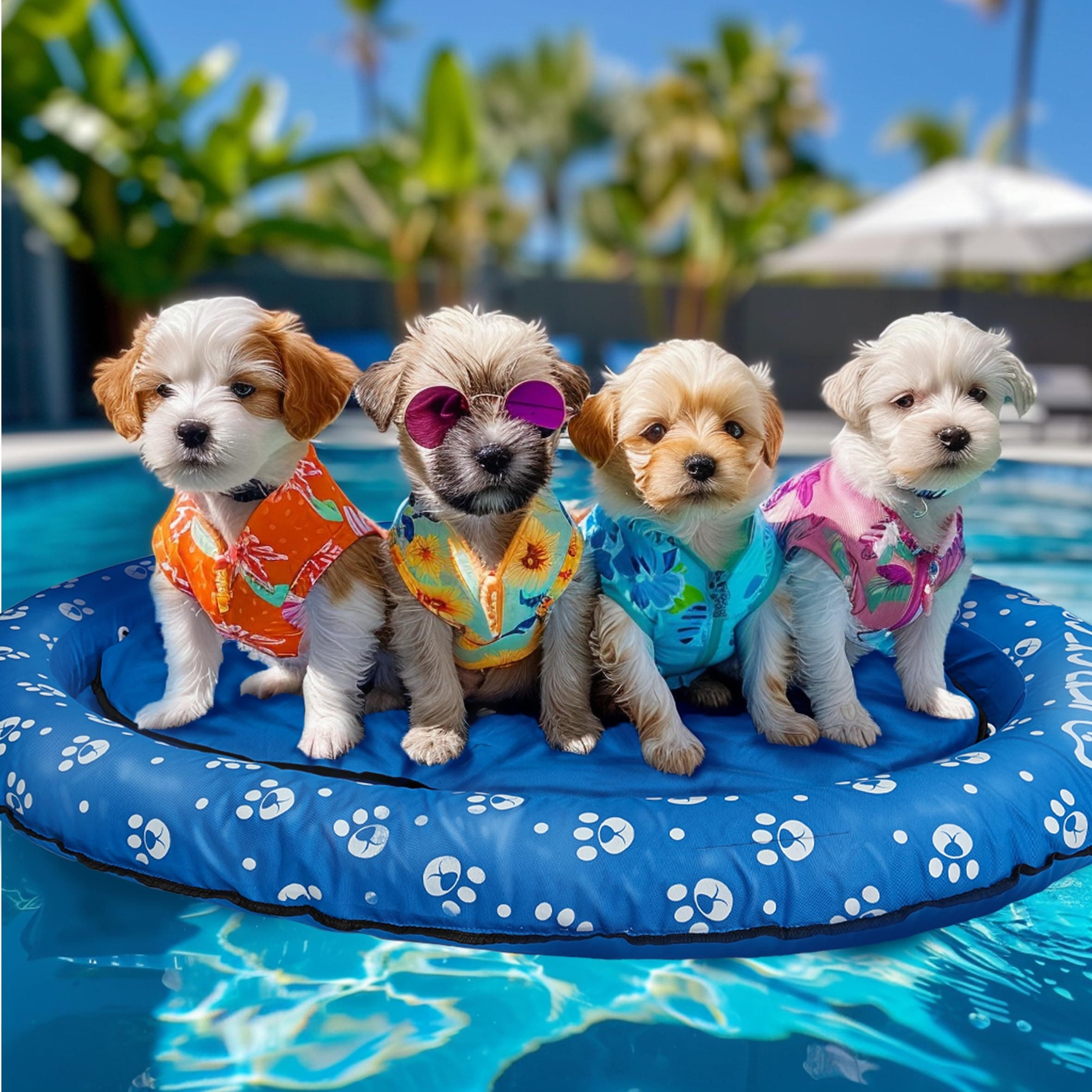 Dog Pool Float Inflatable Dogs Floats for Pool Floaties Swimming Pool Floats for Small Medium Large Dogs Puncture Proof