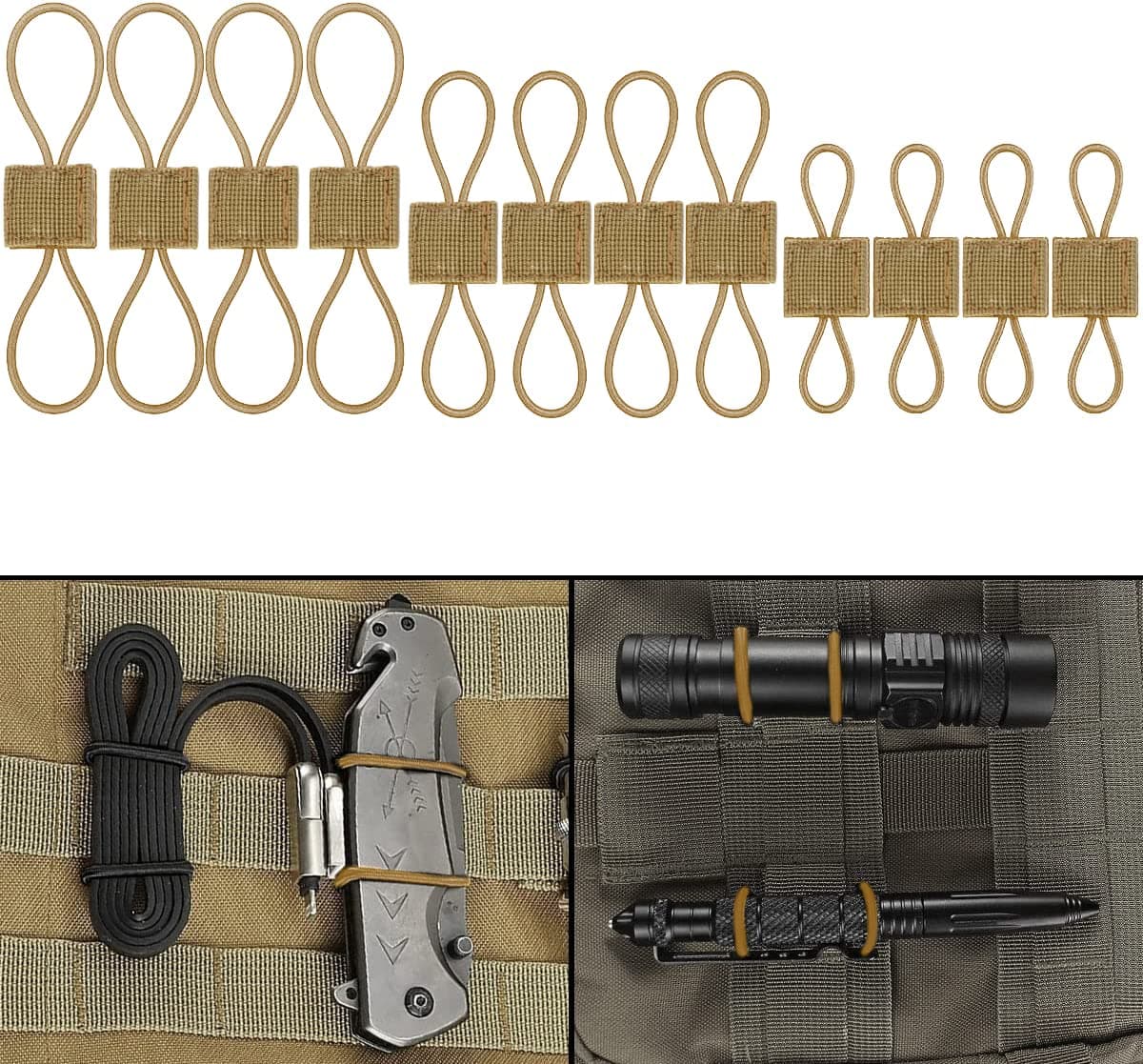 GearHill Molle Attachments, Tactical Backpack Accessories, Molle Webbing Binding Ribbon Multipurpose Tactical Bag Molle Accessories