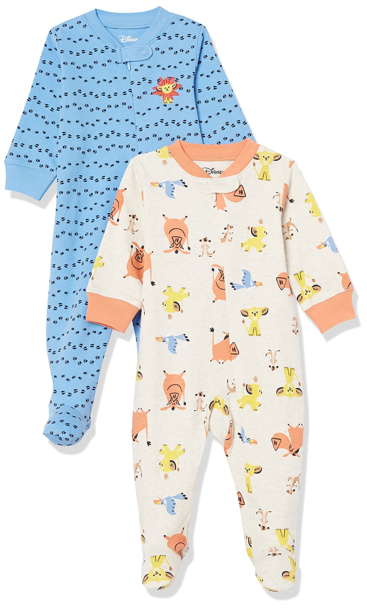 Amazon Essentials Disney | Marvel | Star Wars Unisex Babies' Cotton Footed Sleep and Play - Discontinued Colors, Multipacks