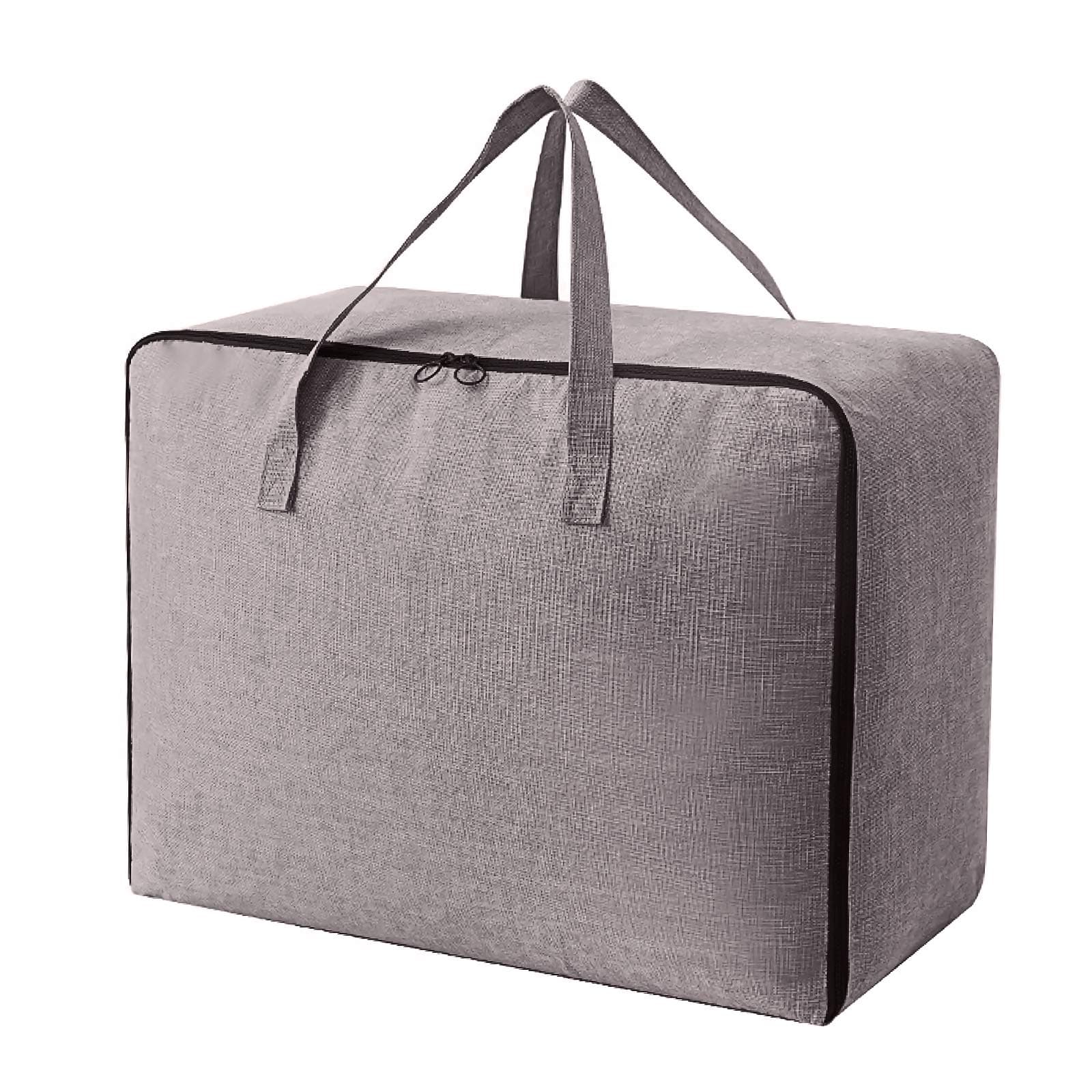 Surblue Clothes Storage Bag Organizer with Durable Handles Thick Fabric Large Capacity for Blanket Comforter Clothing Bedding (DeepGrey, XL)