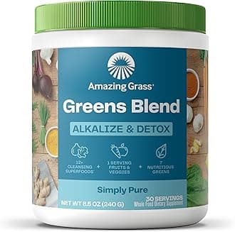 Amazing Grass Green Superfood Alkalize and Detox Simply Pure Whole Food Supplement, 30 units