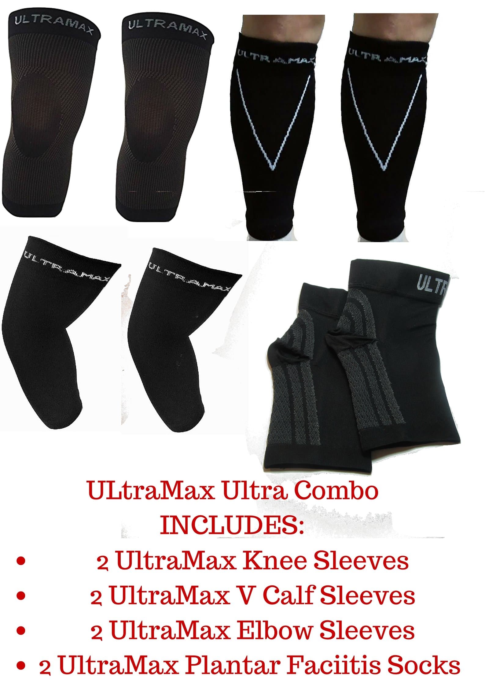 Elbow Sleeve and Brace (Combo Pack (Large), Black)