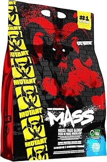 MUTANT Mass | Muscle Mass Gainer | 1100 Calories, 56g Protein, Whole Food Carbs, BCAAs, and Glutamine | Ultimate Hardcore Weight Gainer Shake | 6800g | Vanilla Ice Cream
