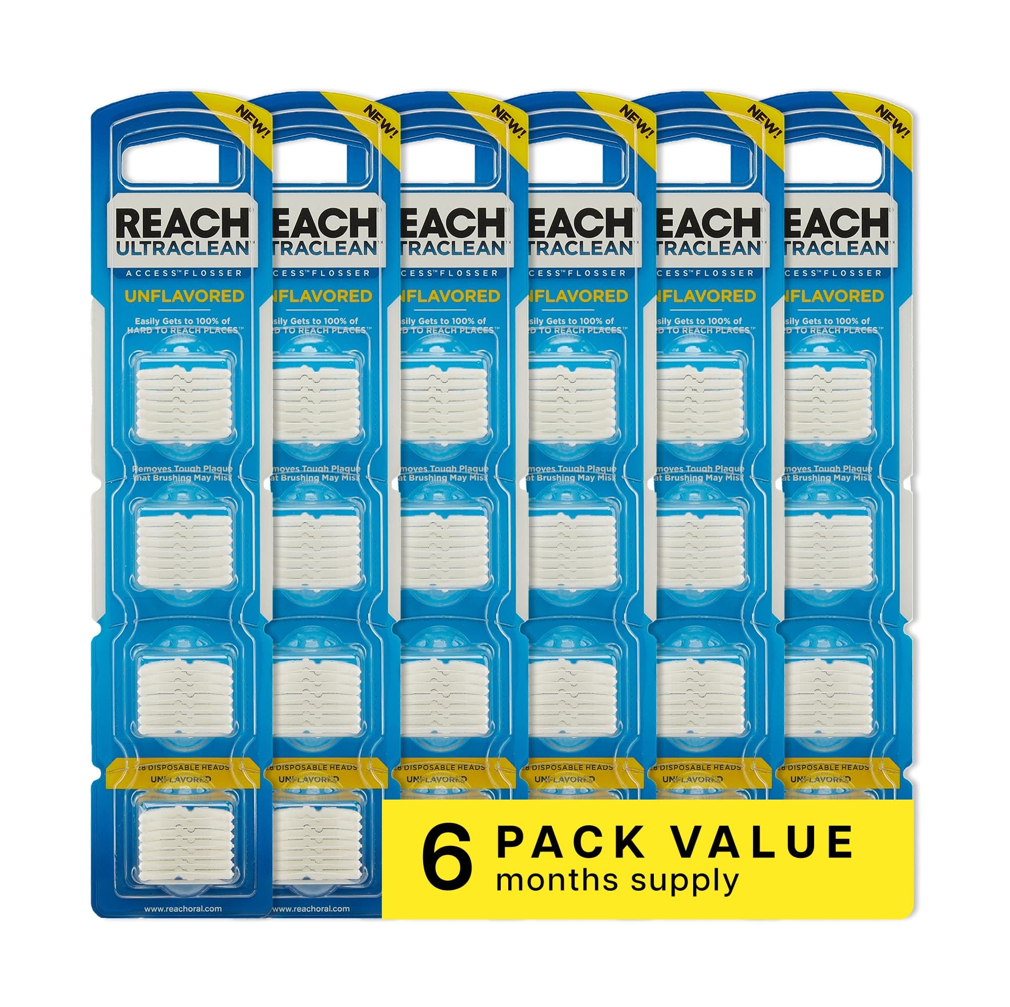 REACH Flosser Refills 28ct  - Unflavored - 6pk
