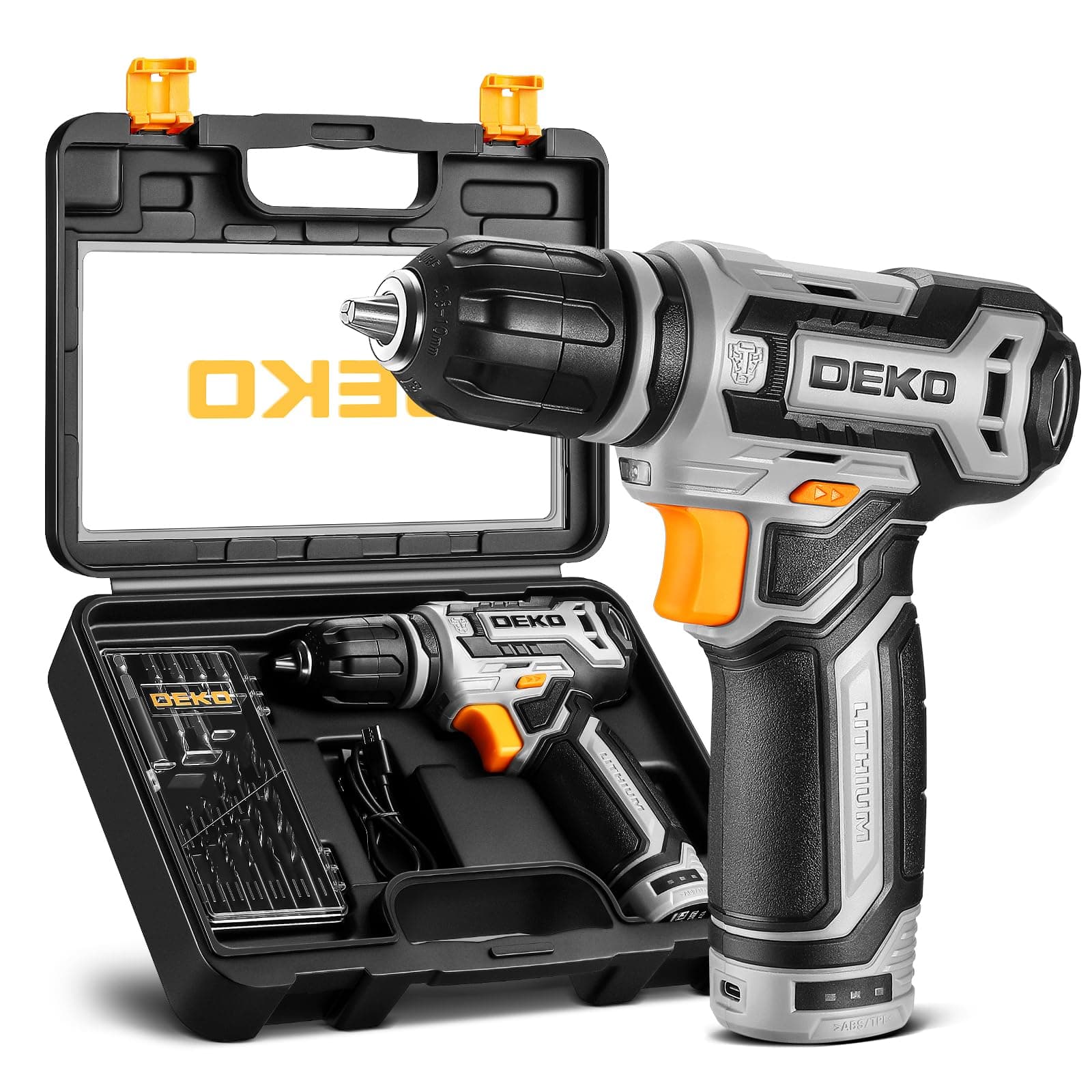 Cordless Drill: DEKO PRO 12V Power Battery Drill Set with Small Electric Drills and 3/8-inch Keyless Chuck with Portable Tool Set Gift Box