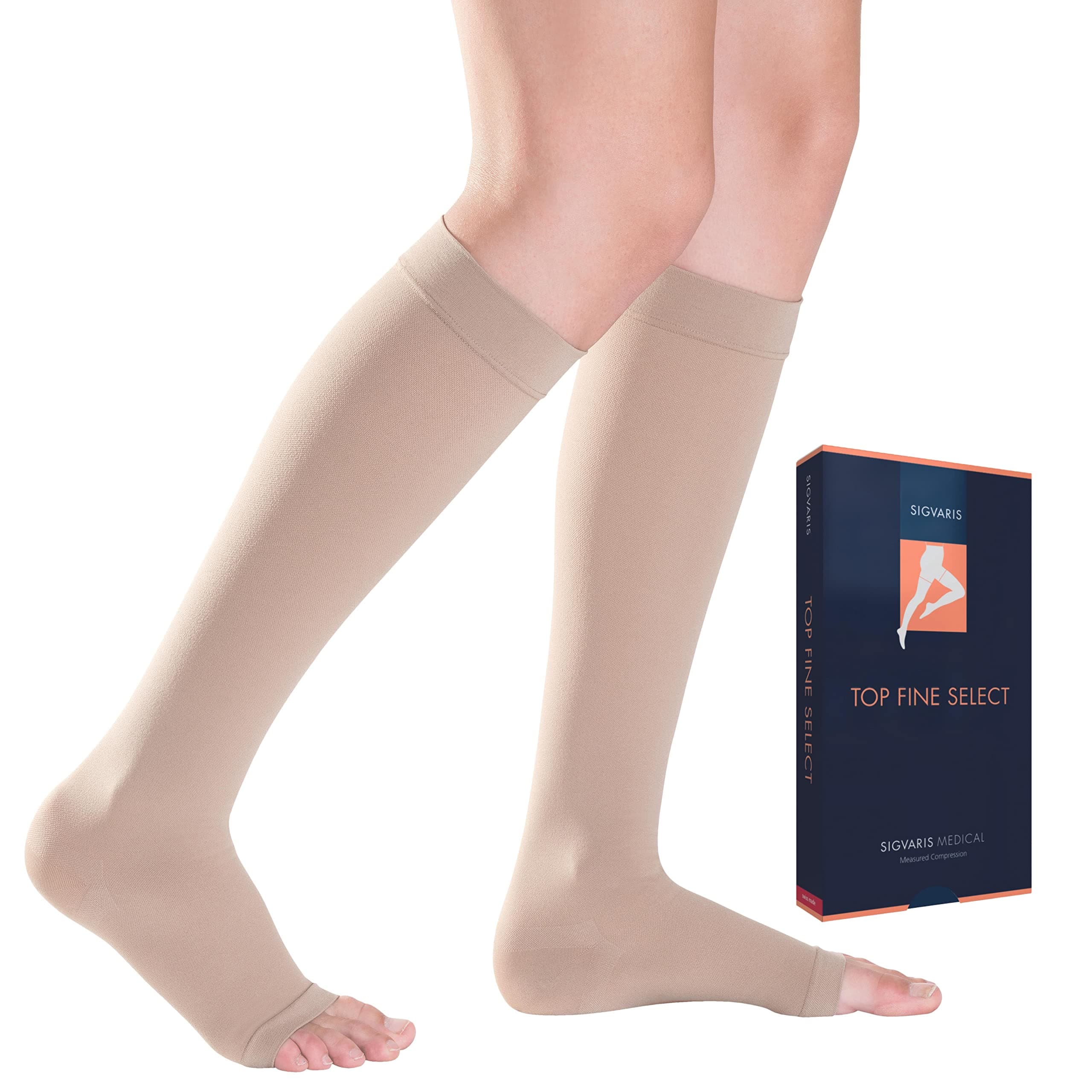SIGVARIS Medical Compression Stockings - Top Fine Select - Class 1 - Below Knee length - For Men and Women