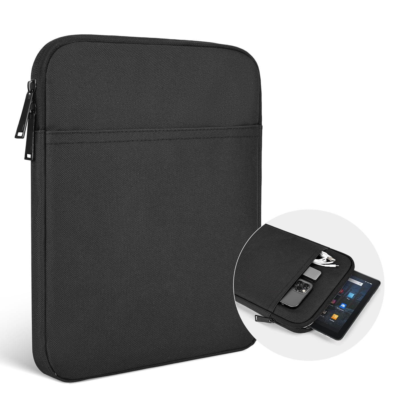 9-11 Inch Tablet Carrying Sleeve Case for Amazon Fire Max 11/10.1" Fire HD 10 Plus / 11" iPad Pro M5 M4 / Air M3 M2 / iPad 11th,Samsung Galaxy Tab S9 S8 S7 A8 11" Tablet Bag(Black)