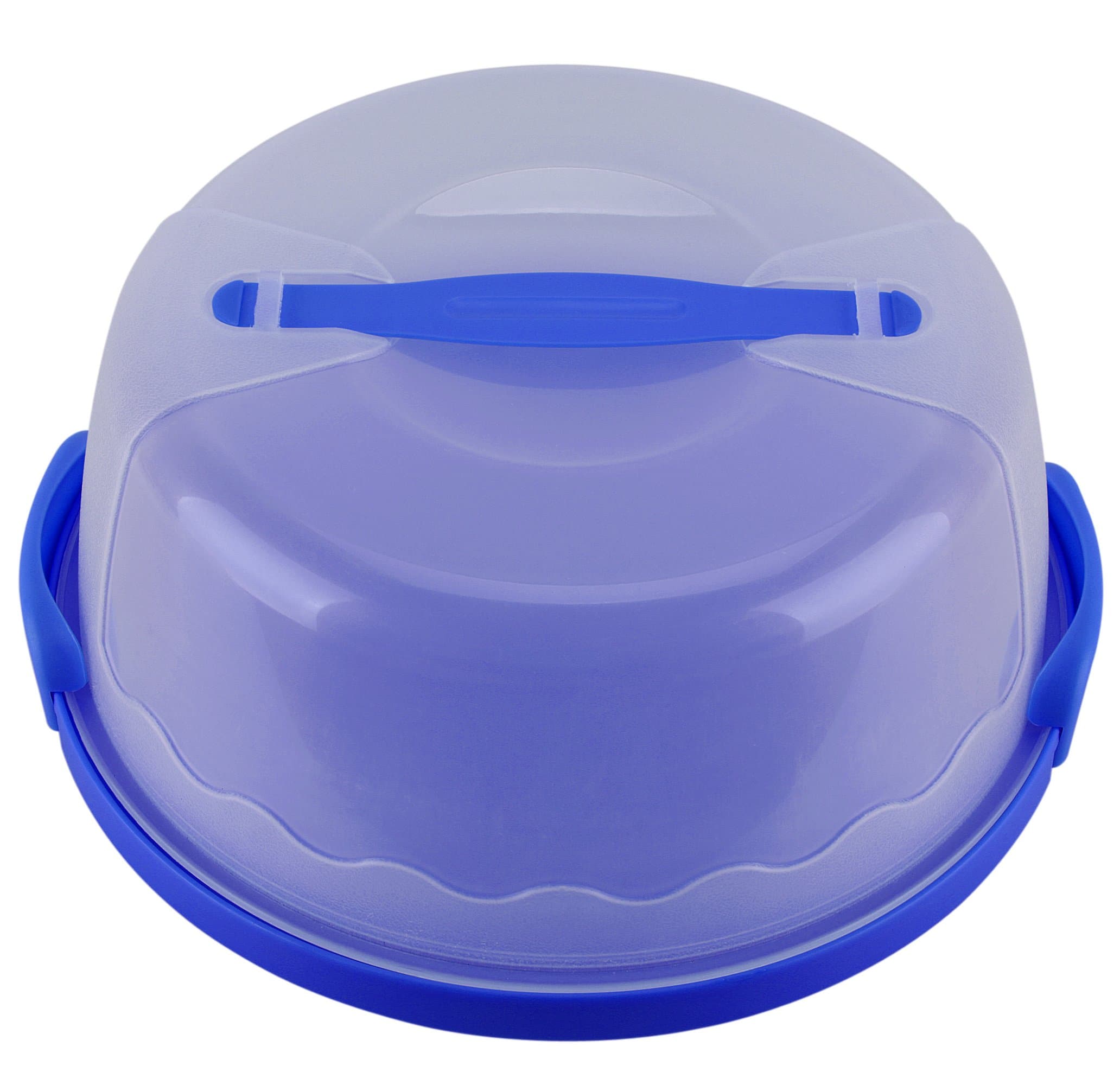 Portable Cake and Cupcake Carrier / Storage Container - 10.4" Diameter (Inside Cover), Translucent Dome - Perfect for Transporting Cakes, Cupcakes, Pies, or Other Desserts (Blue)