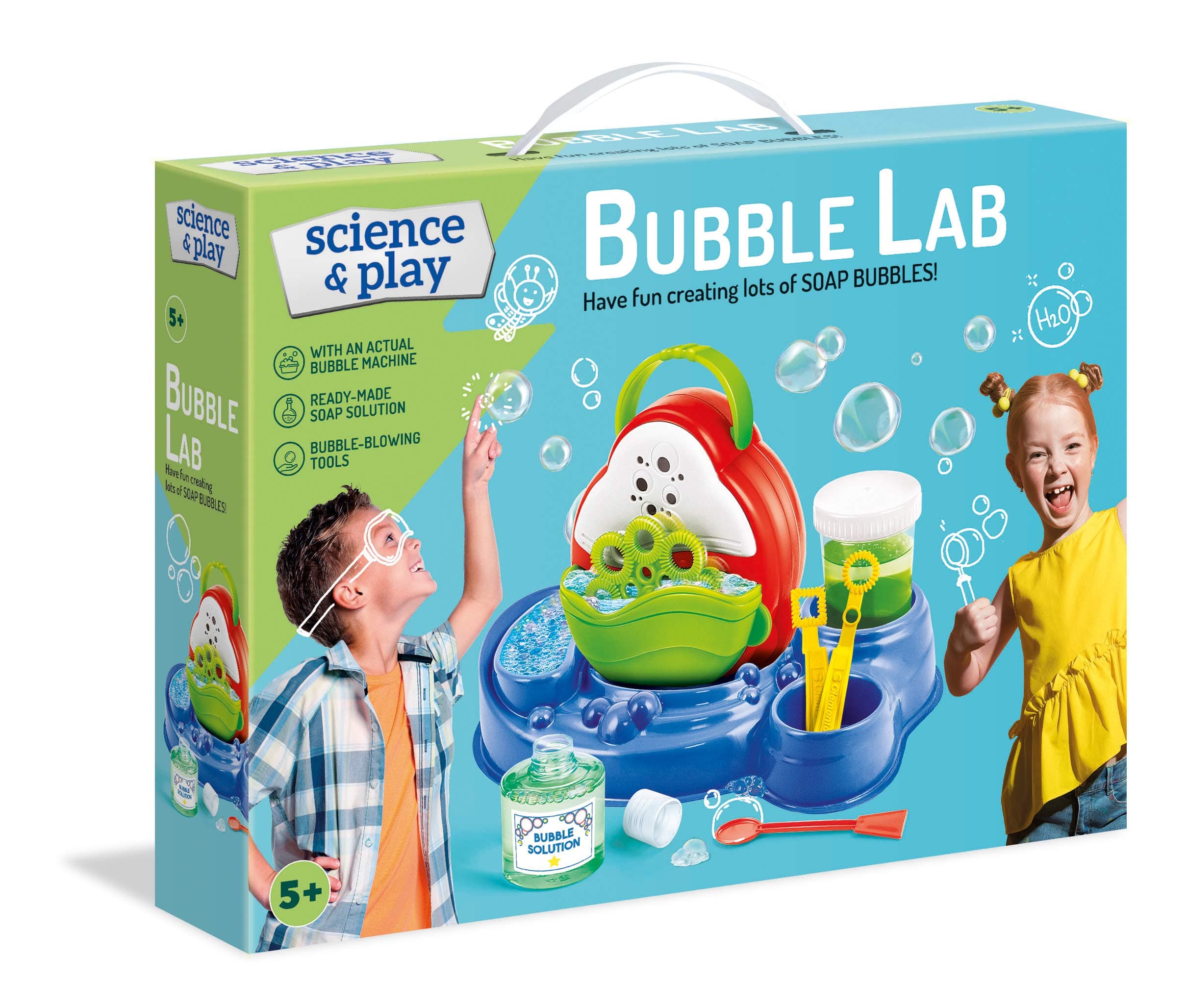 Clementoni 61898 Clementoni-61898-Science And Play-Soap Bubble-Science Toy-Laboratory And Esperiment Kit For Kids From 8 Years Old And Older, English, Multi-Colour