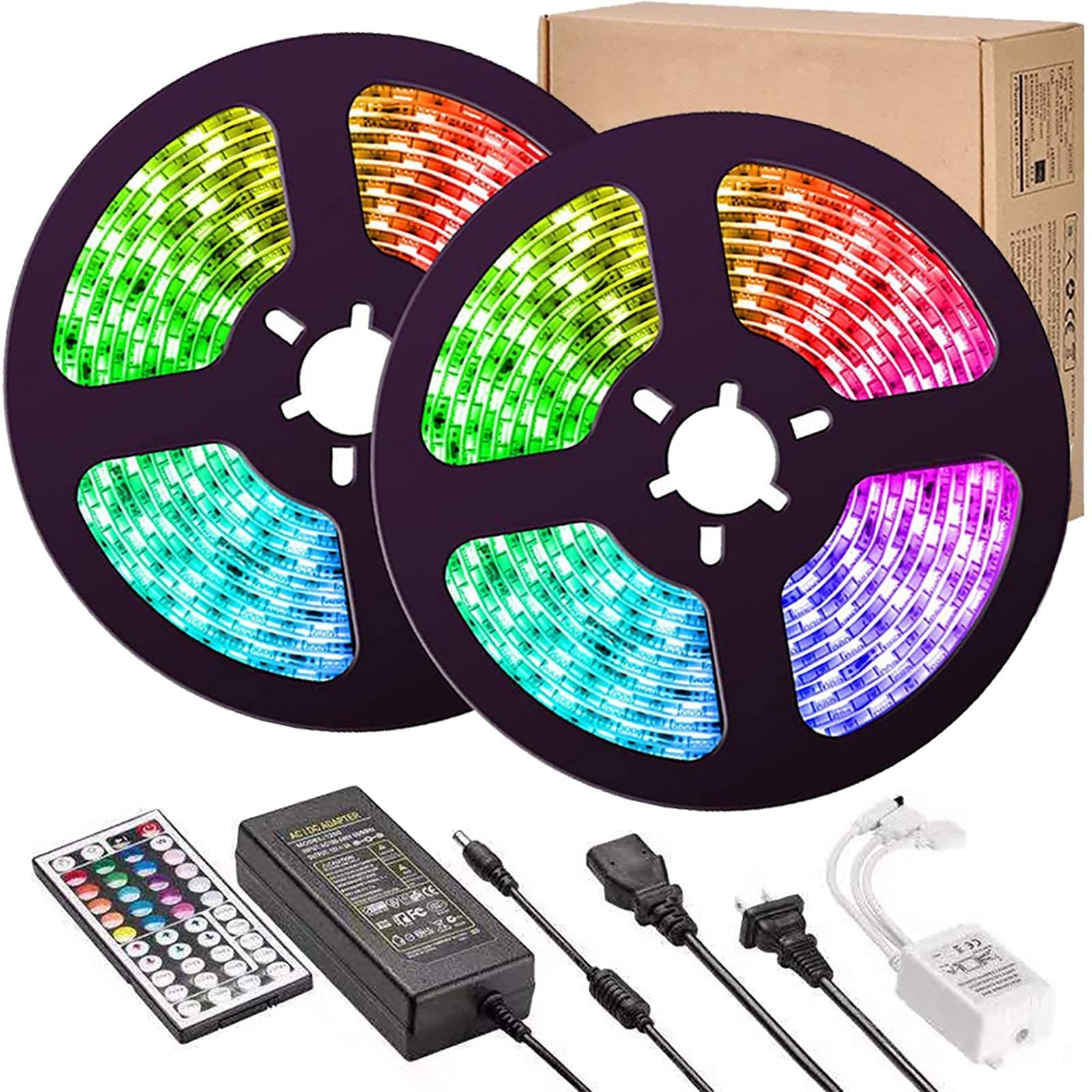 LED Strip Lights, 32.8 ft 10M(5Mx2) LED Lights 5050 LED Tape Lights, Flexible Color Changing LED Strip Lights with Remote for Home Lighting Kitchen Bedroom Bar Room Decoration