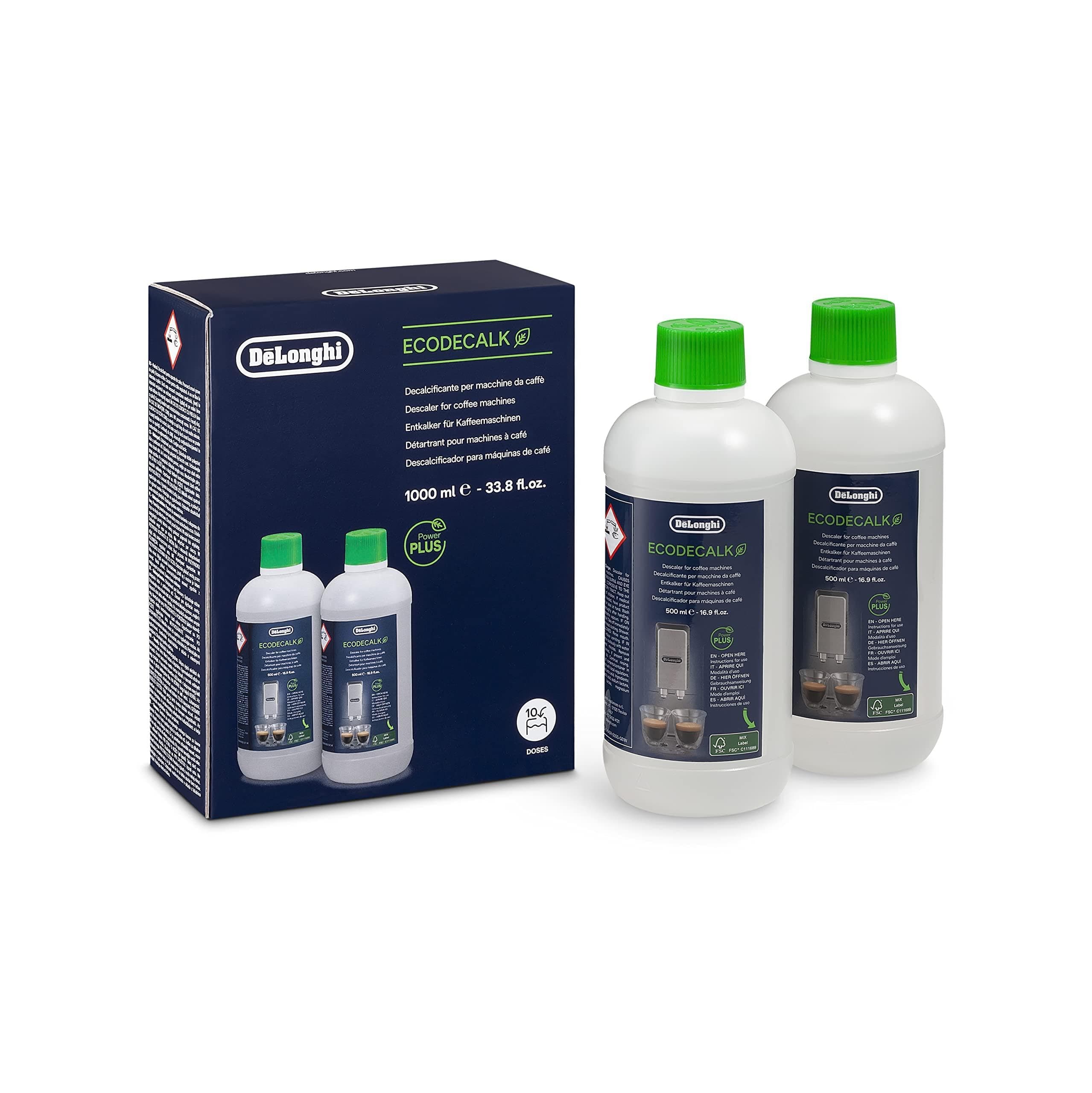 EcoDecalk Descaler 2-Pack, Eco-Friendly Universal Descaling Solution for Coffee & Espresso Machines, 33.8 oz (10 uses)