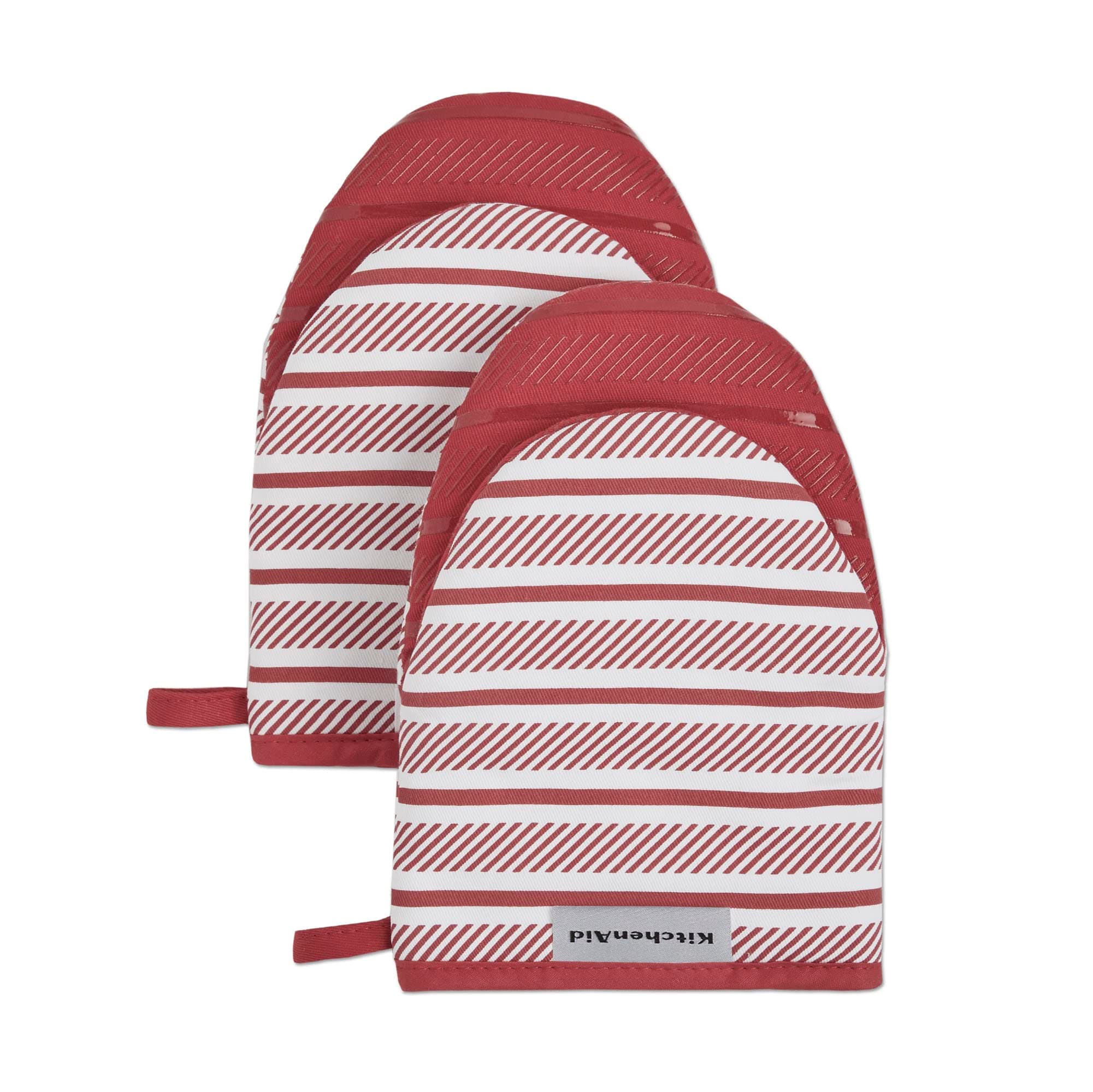 KitchenAid Albany Mini Oven Mitt 2-Pack Set, Passion Red, 5.5"x8"