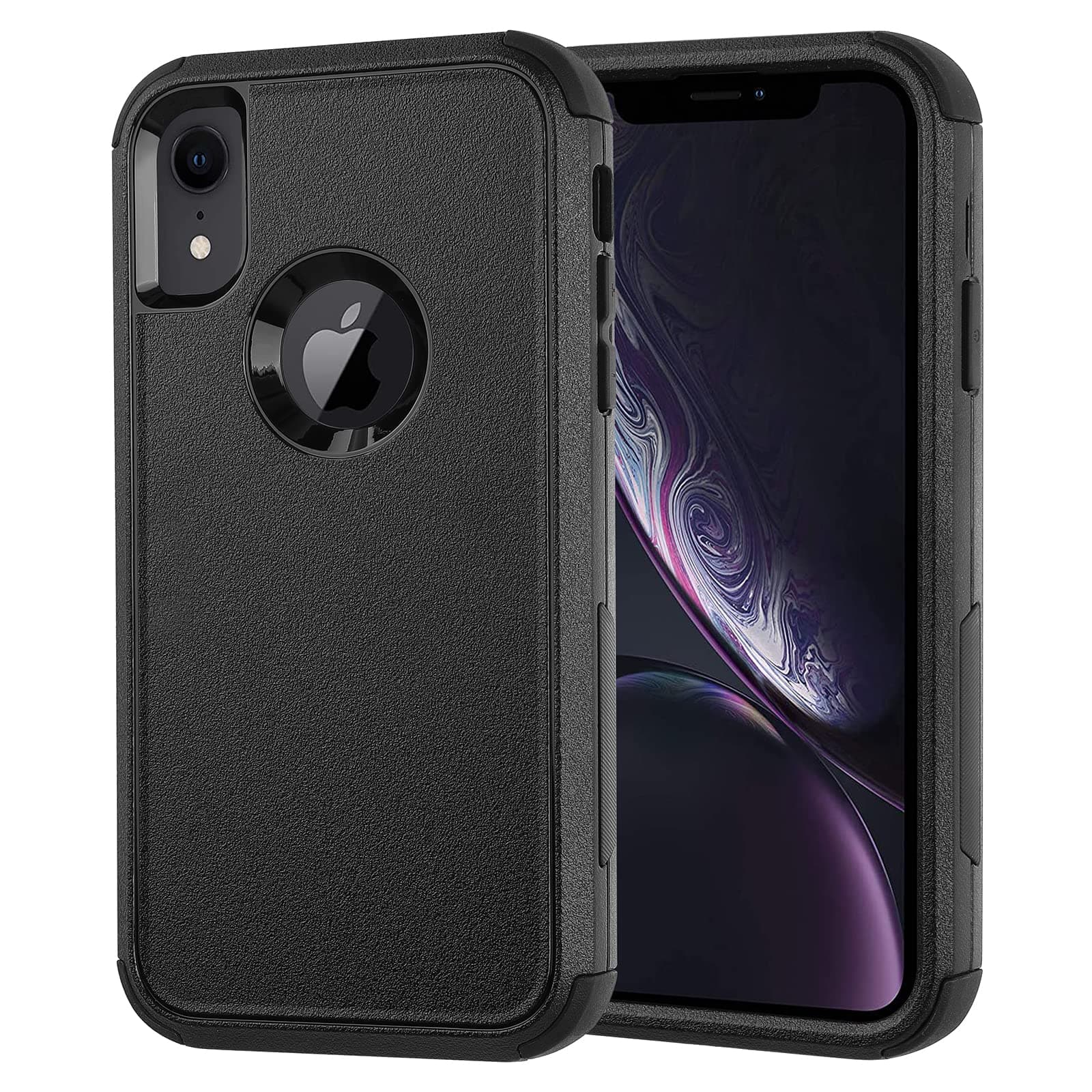 Case for iPhone XR, [3-Layer][Shockproof] [Dropproof] for iPhone XR Phone Case, Heavy Duty Protection Case for iPhone XR, 6.1 inch (Black)