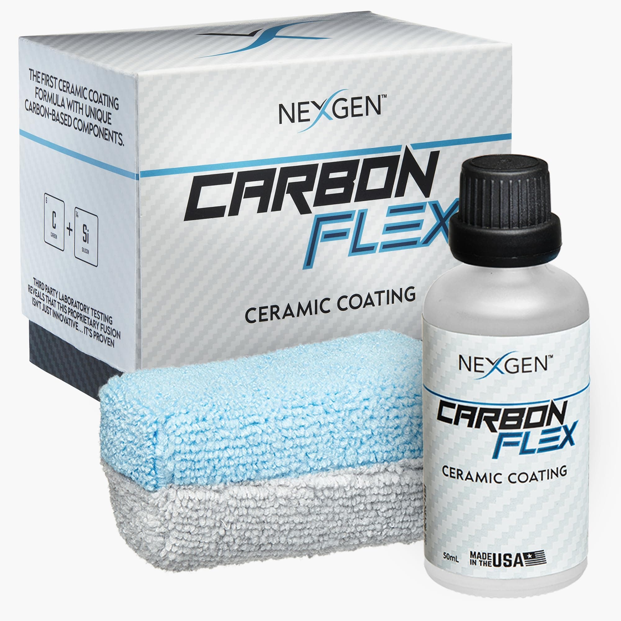Nexgen Carbon Flex – Ceramic Coating Up to 3-Year - Professional Grade Nano Ceramic Coating for Cars - SIO2 Protection, UV & Chemical Resistant, High Gloss Finish for Paint and Glass - 50ml