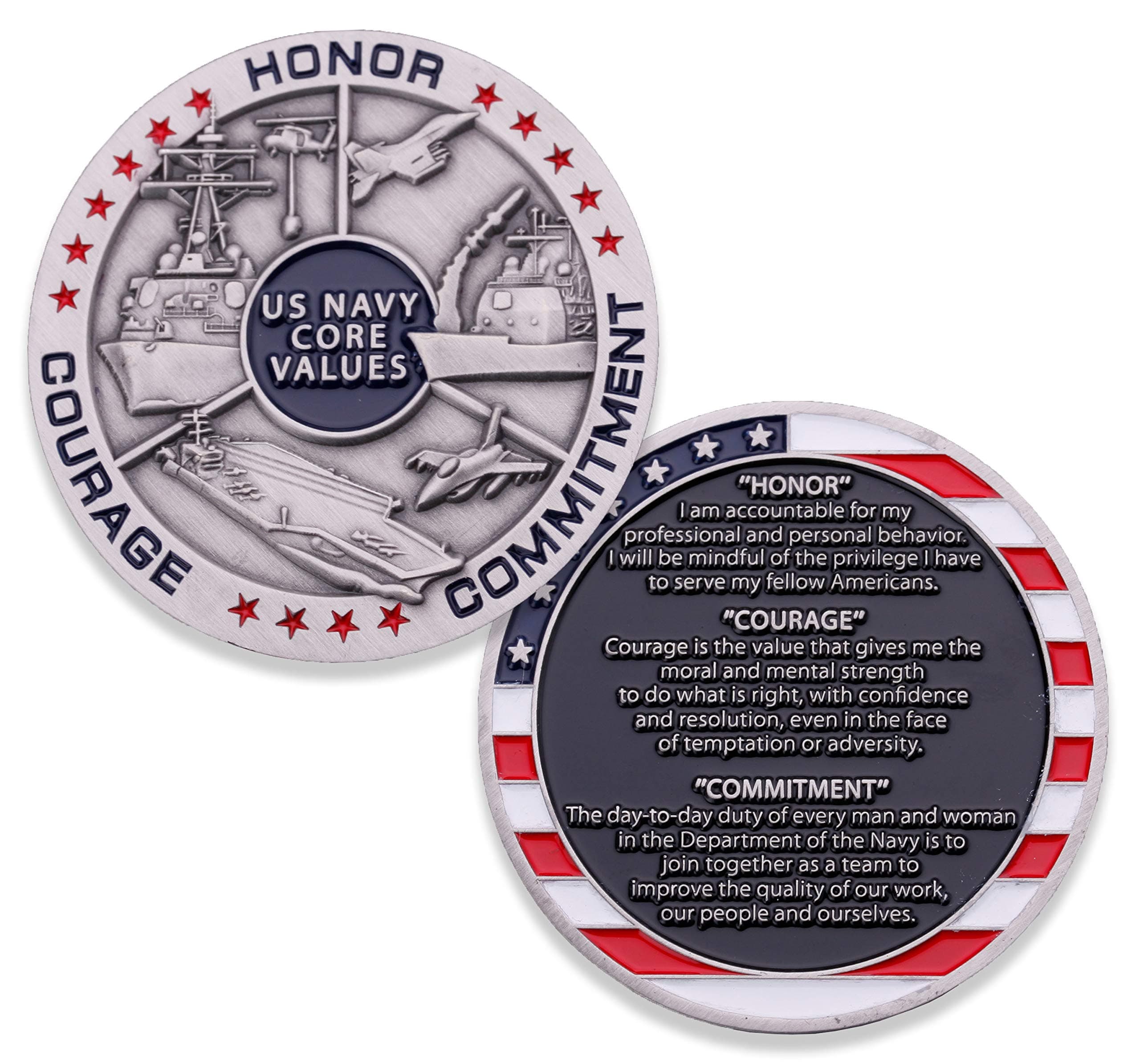 Core Values Challenge Coin - US Navy Military Coin - Designed by Veterans