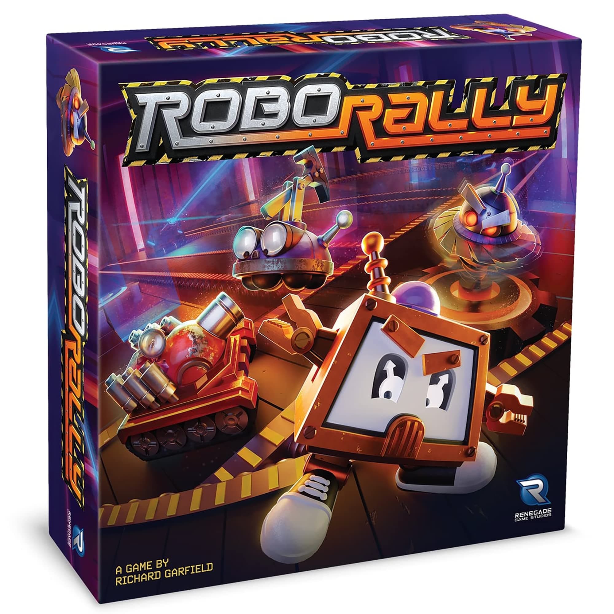 Renegade Game Studios Robo Rally Board Game Strategy Card Programming with 6 Pre-Painted Robot Miniatures for 2-6 Players Ages 12+