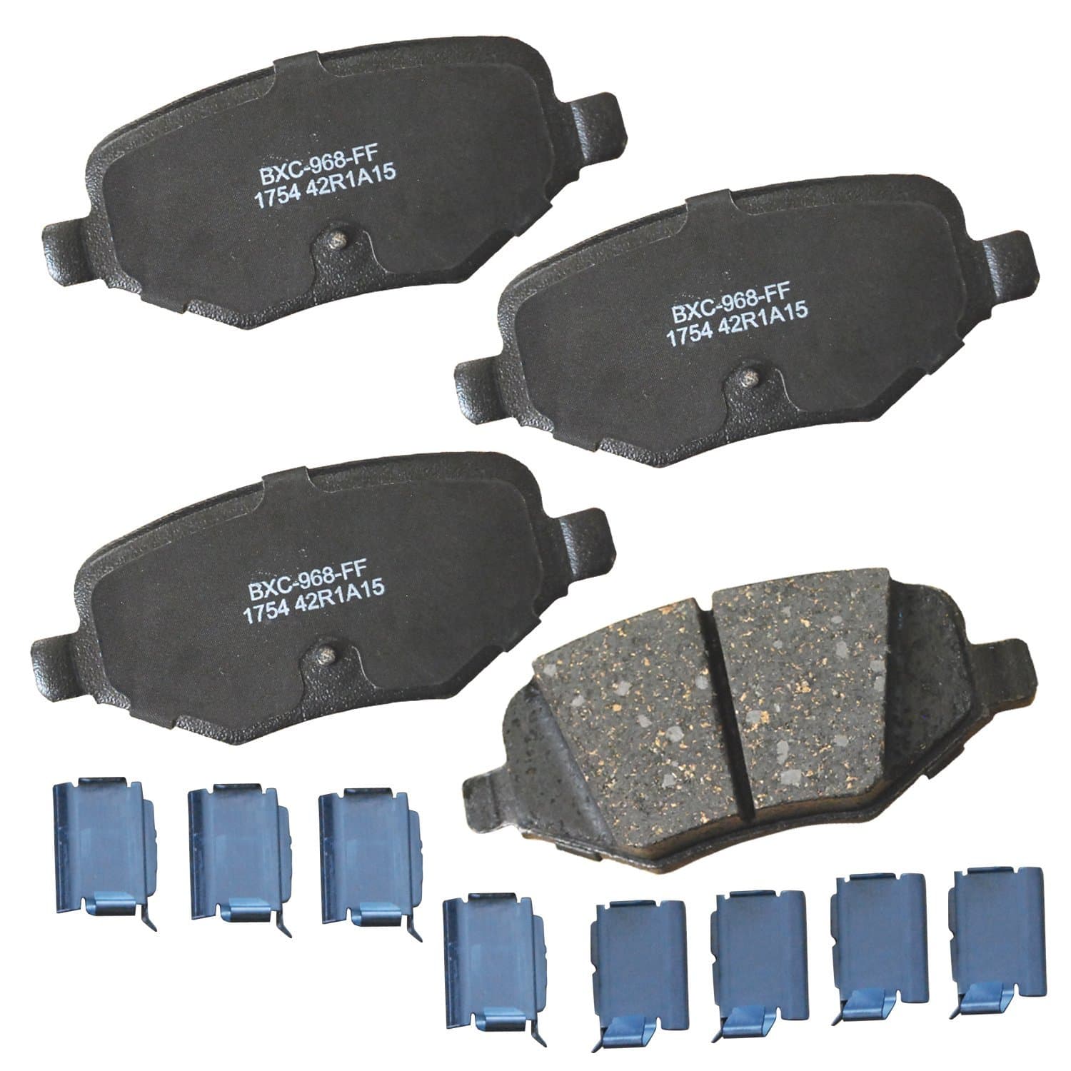 Bendix Premium SBC1754 Ceramic Rear Brake Pads for Select Models Ford Edge, Explorer, Flex, Police Interceptor Utility, Taurus, Lincoln MKS, MKT, MKX