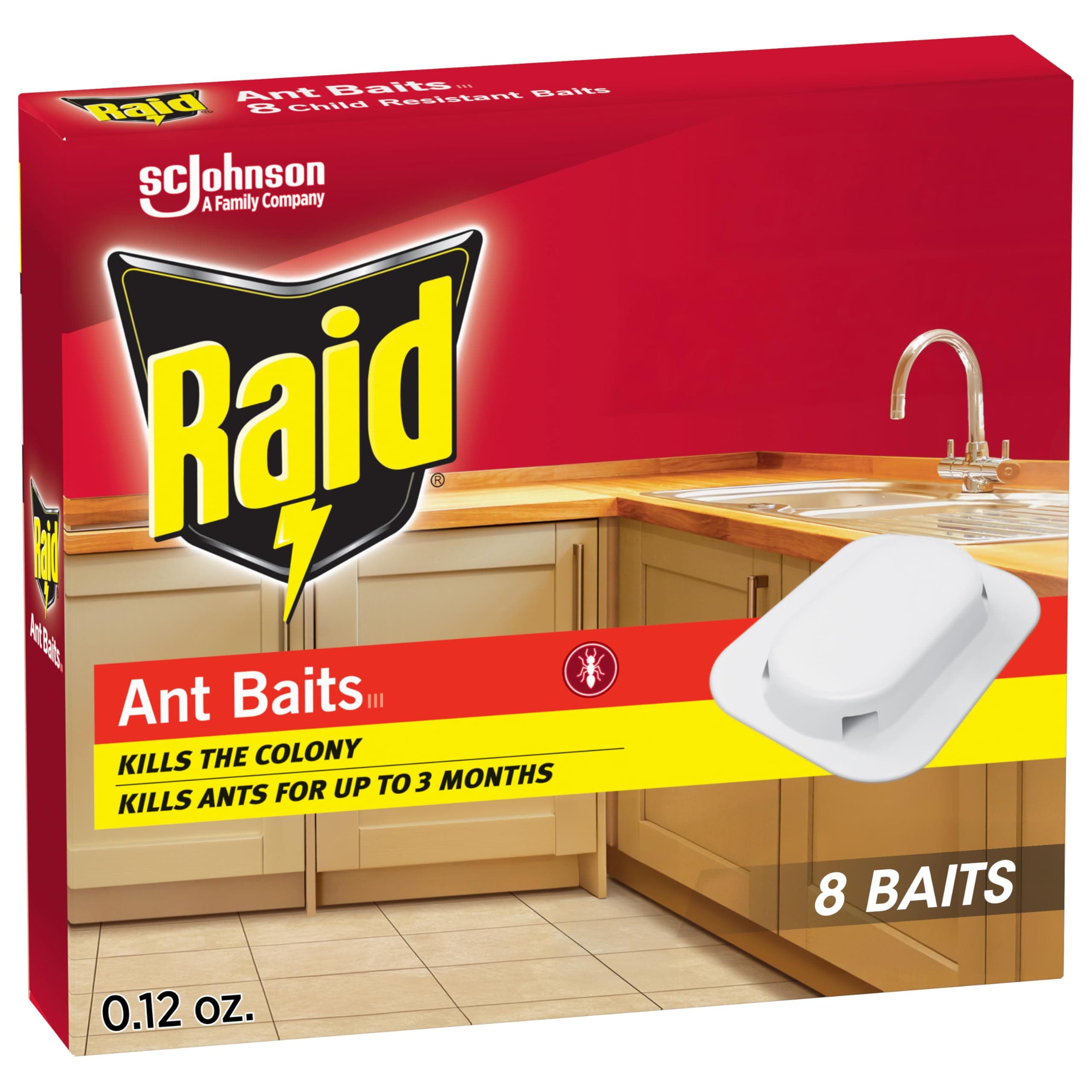 Ant Killer Baits, Child Resistant Bug Killer for Indoor Home Use, 0.24 Oz, 8 Count