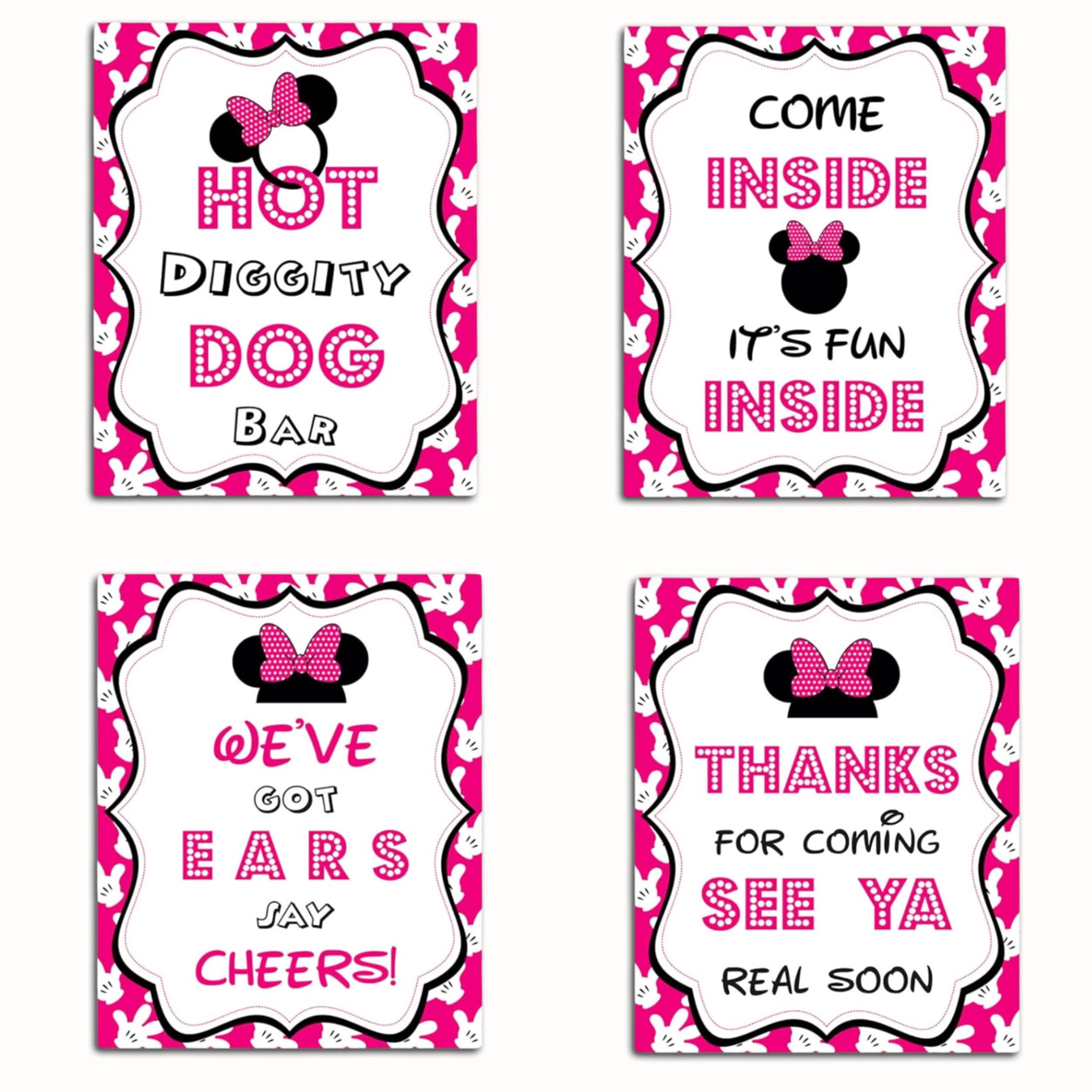 Minnie Mouse Birthday Signs
