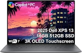 Dell XPS 13 9345 AI Laptop (13.4" 3K (2880x1800) OLED Touchscreen, 16GB DDR5, 512GB SSD, Snapdragon X Elite (> Intel i7-1355U)) Copilot+ PC, Backlit, FP, 27-Hr Battery, IR Webcam, Wi-Fi 7, Win 11 Home