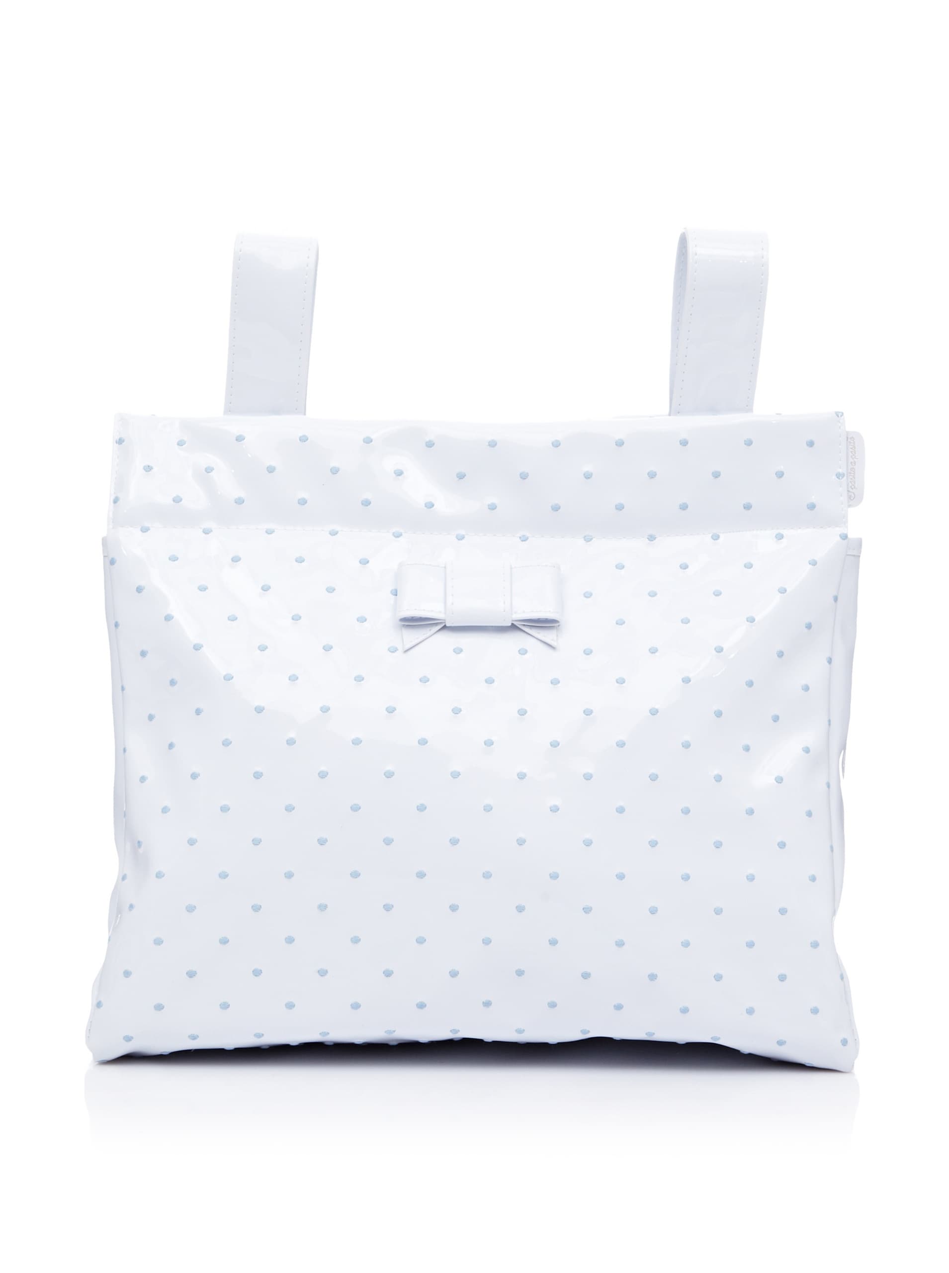 Pasito a Pasito – Bag Topito Patent Leather White Polka Dot – Blue/White, Blue