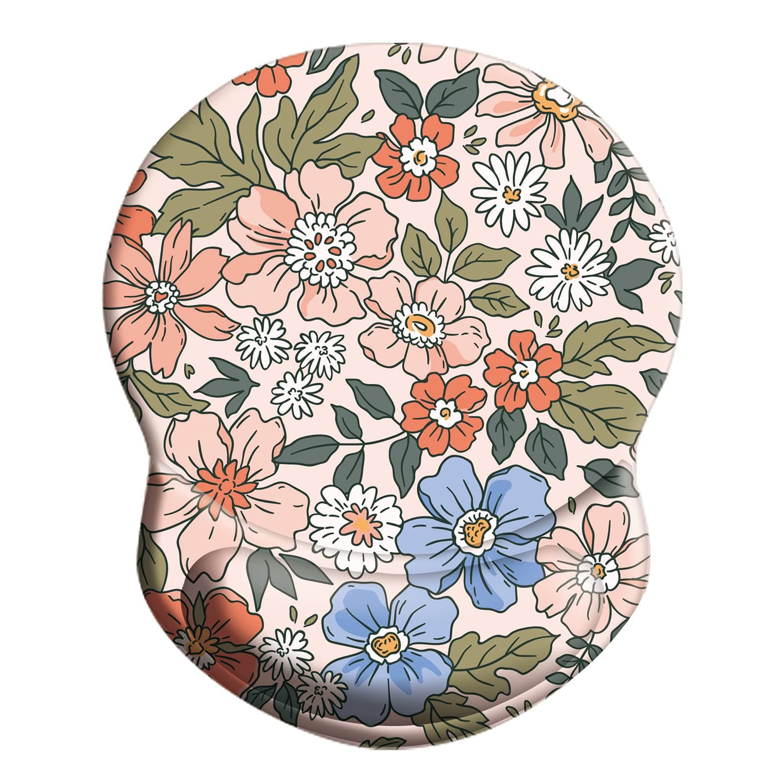 Silicone writs mouse pad Pink Floral