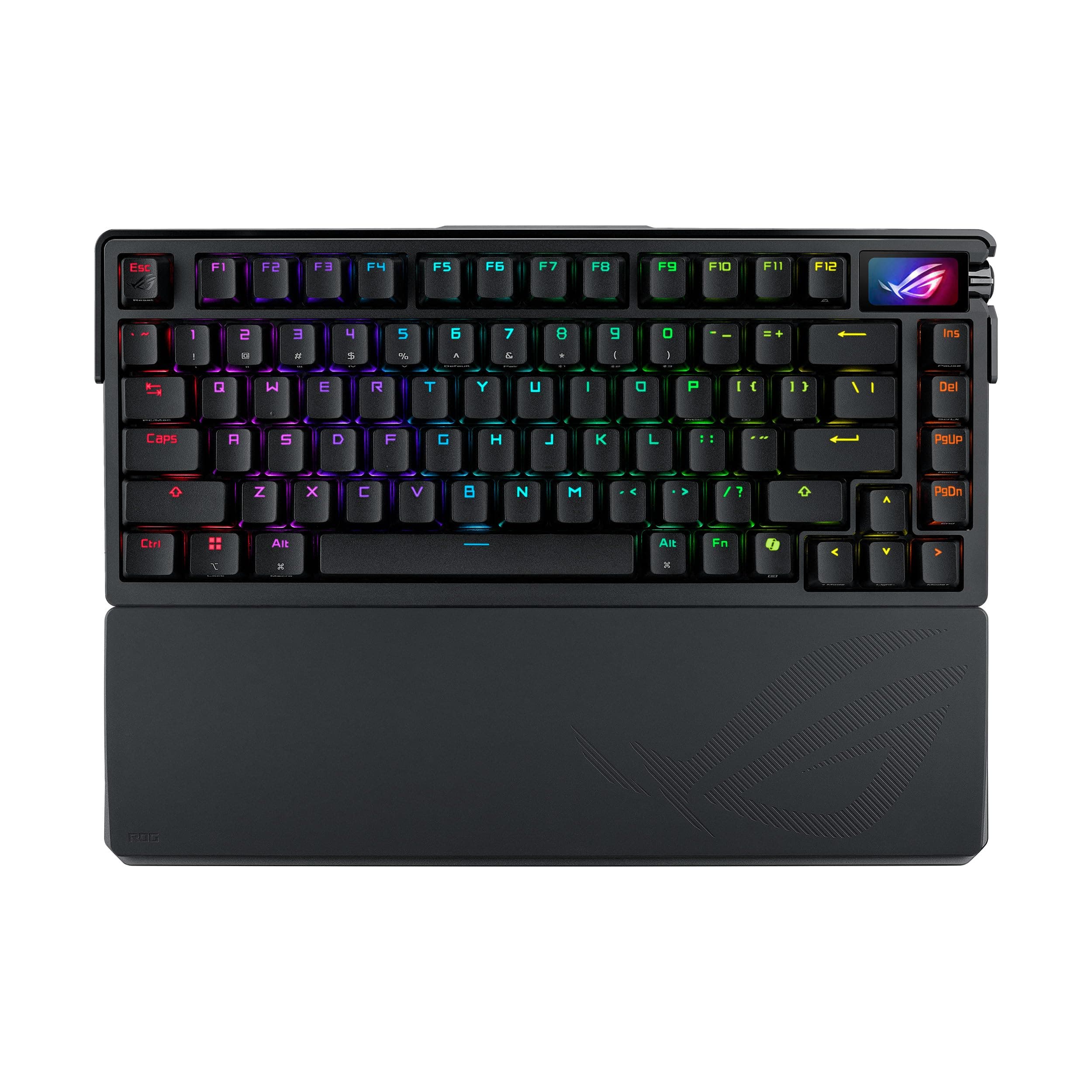 ROG Azoth Extreme Wireless Mechanical Gaming Keyboard – 75% TKL, ROG NX Storm Clicky Switches, PBT Keycaps, Aluminum Chassis, Carbon Fiber, Gasket Mount, Color OLED Screen, PC/Mac Support - Black
