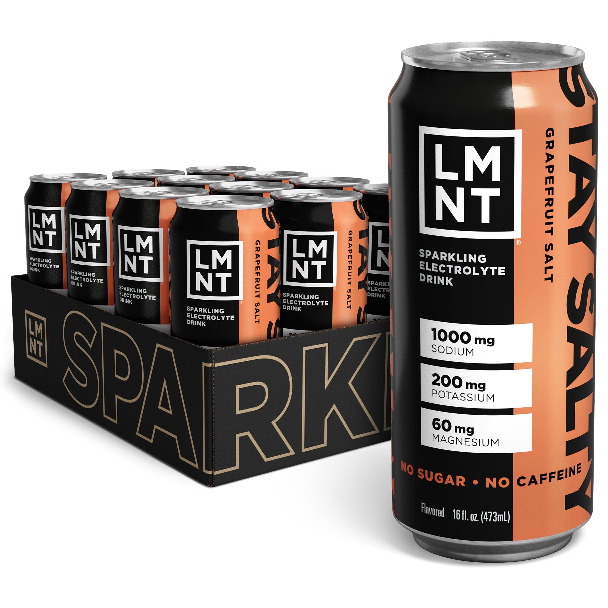 LMNT Sparkling Electrolyte Drink - Grapefruit Salt | 12-Count