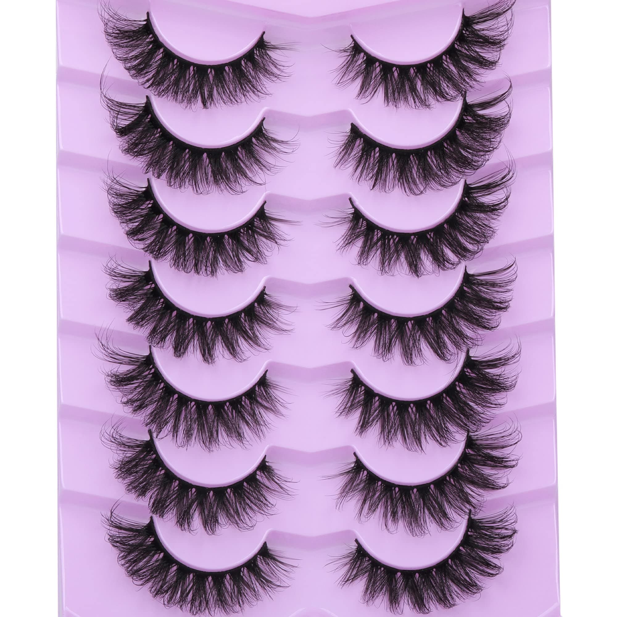 JIMIRE Mink Lashes Fluffy Dramatic Full False Eyelashes Volume Wispy Bushy 18MM Thick Fake Lashes Look Like Eyelash Extensions Pestañas7 Pairs Pack