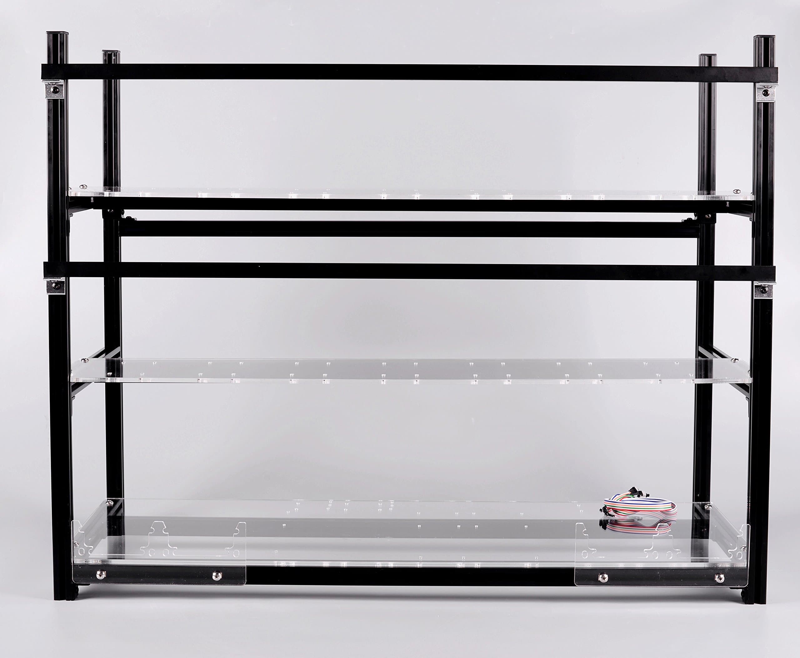 14 GPU Open Air Mining Case Rig Aluminum Stackable Computer ETH Frame Miner Rack Unassembled (Only Frame and Fan Brackets Included)