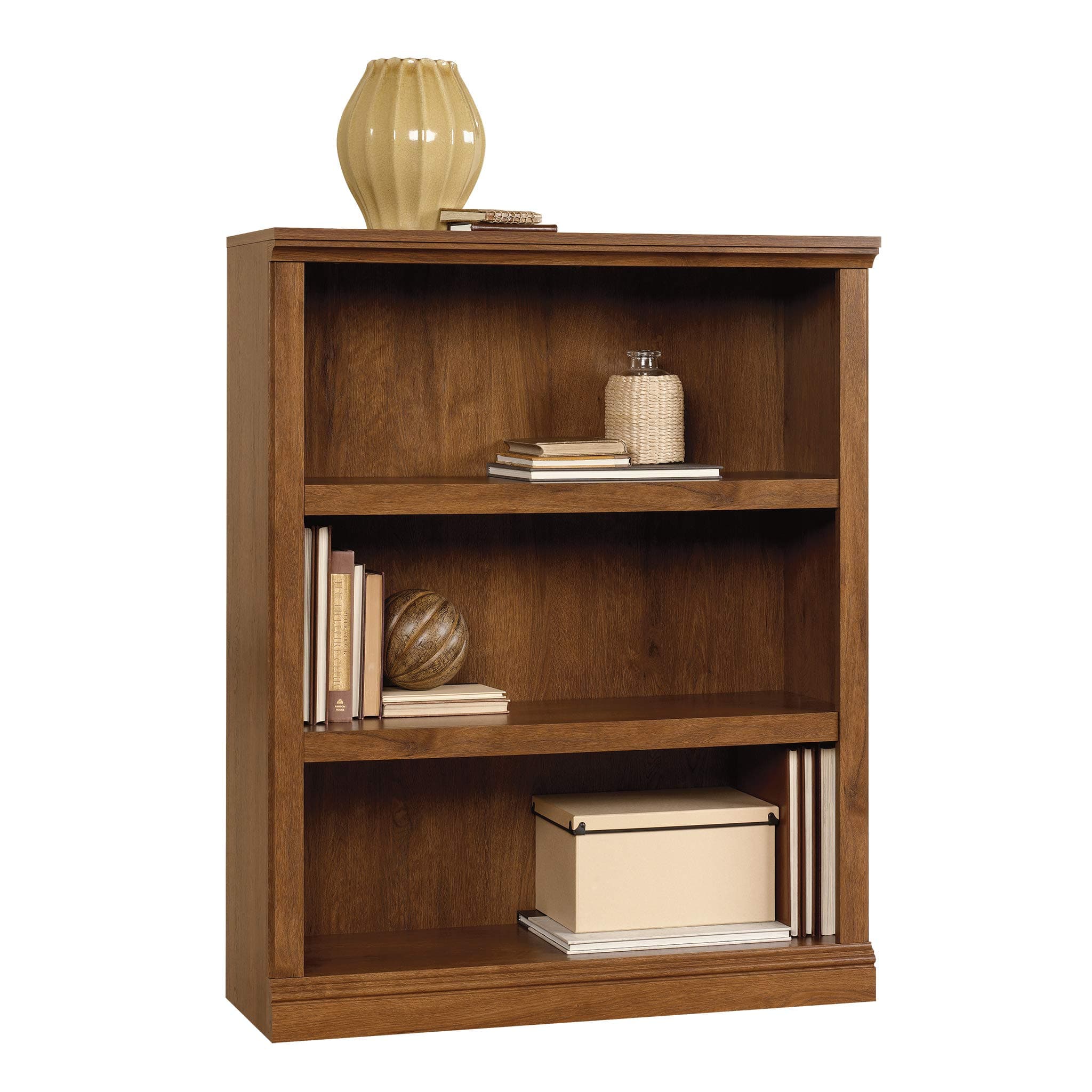 Sauder Select 3-Shelf Bookcase, L: 35.28" x W: 13.23" x H: 43.78", Oiled Oak Finish