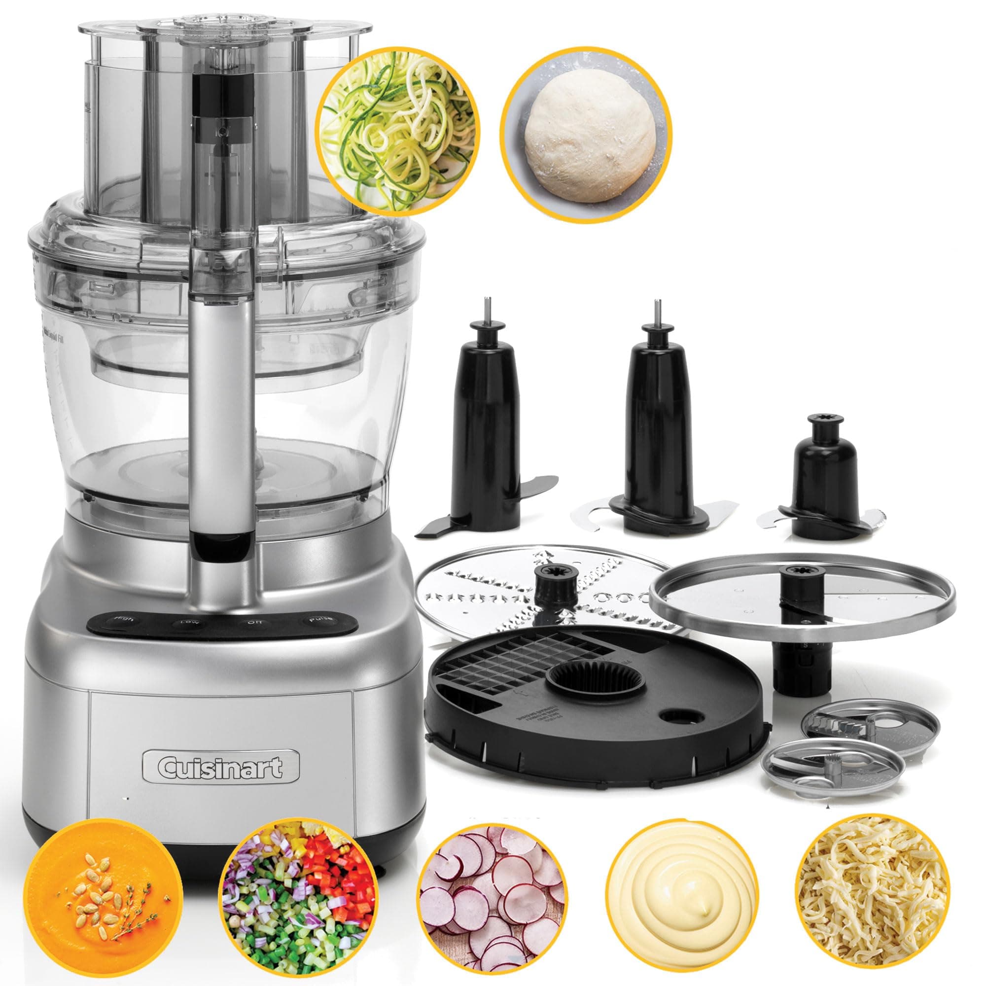 Expert Prep Pro Food Processor with 10 meal prep functions, Multifunctional, Large and Small Work Bowls, Spiralising, Grating & Dicing discs, BPA free, Dishwasher Safe Parts