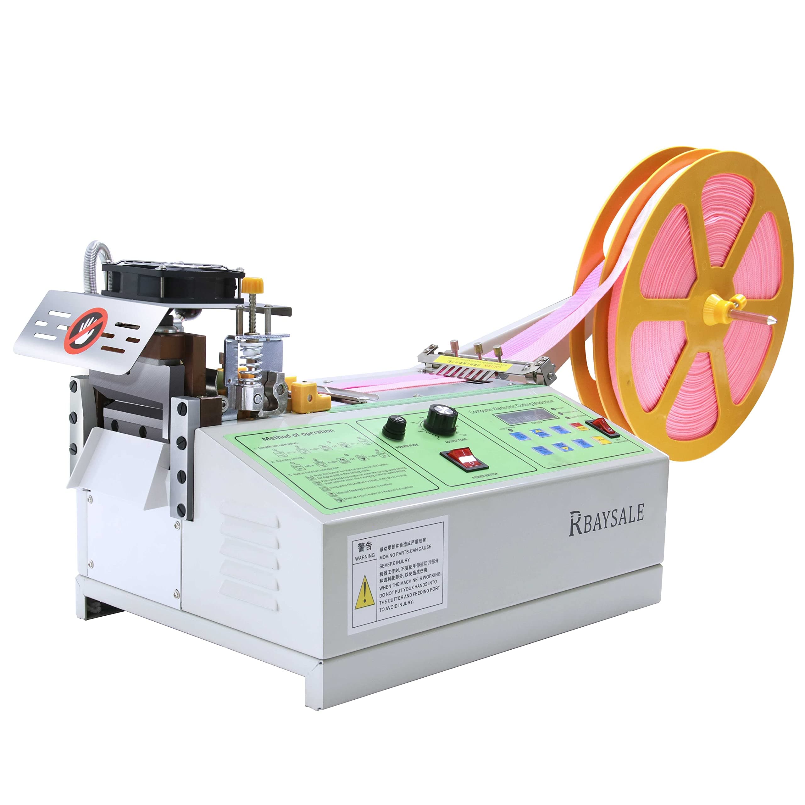 Webbing Cutter, Automatic Hot and Cold Braided Tape Cutting Machine for Ribbon Elastic Band Webbing Zipper Tape