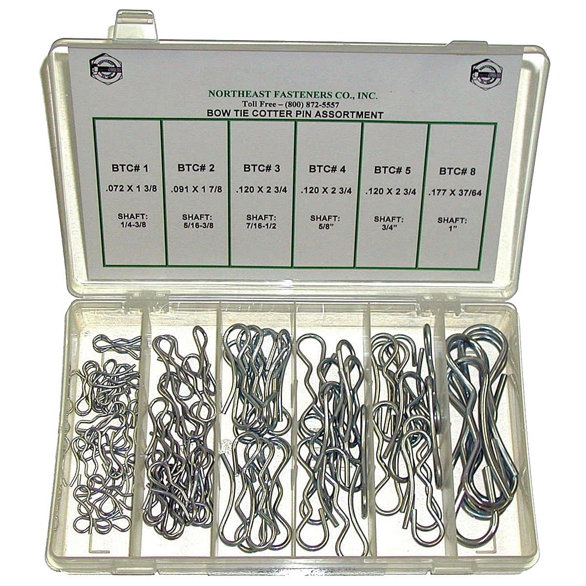 NEF Cotter Pin Assortment, Bow Tie, 80 Pieces with Plastic Organizer