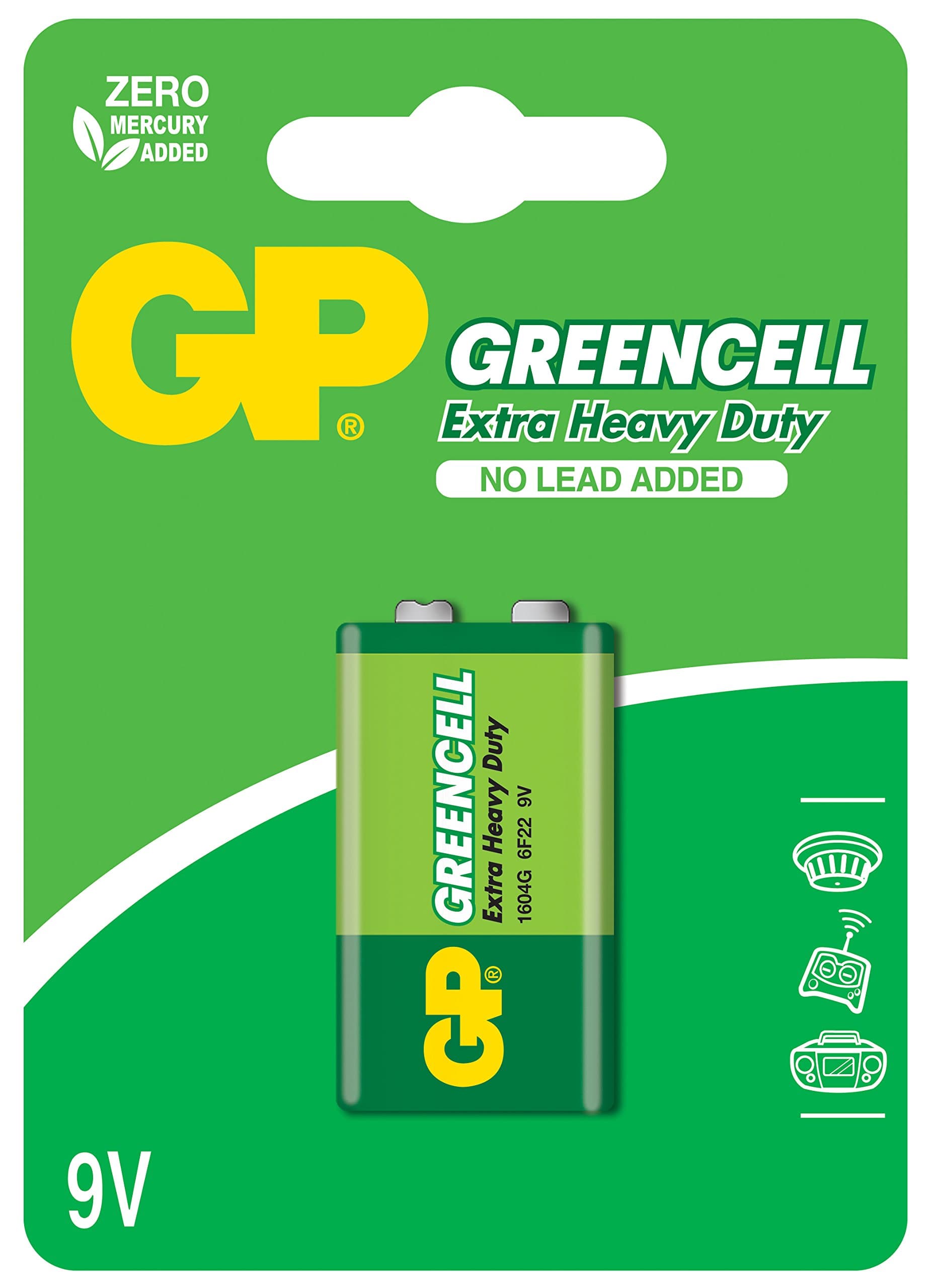 GP Greencell 9V PP3 Zinc Chloride Battery