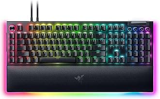 BlackWidow V4 Pro Wired Mechanical Gaming Keyboard: Green Mechanical Switches Tactile & Clicky - Doubleshot ABS Keycaps - Command Dial - Programmable Macros - Chroma RGB - Magnetic Wrist Rest