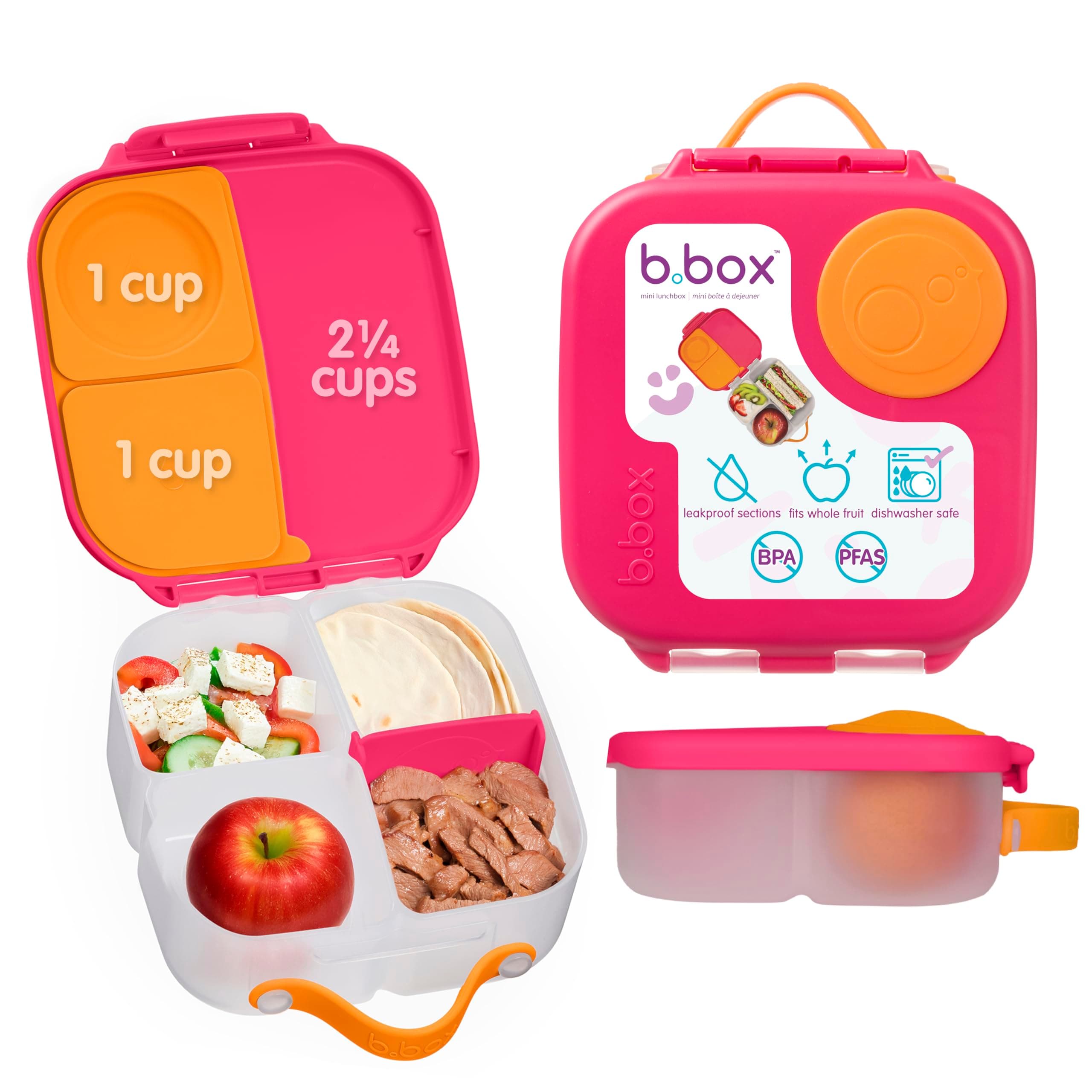 b.Box Plastic Mini Lunchbox - Strawberry Shake, 1 Liter