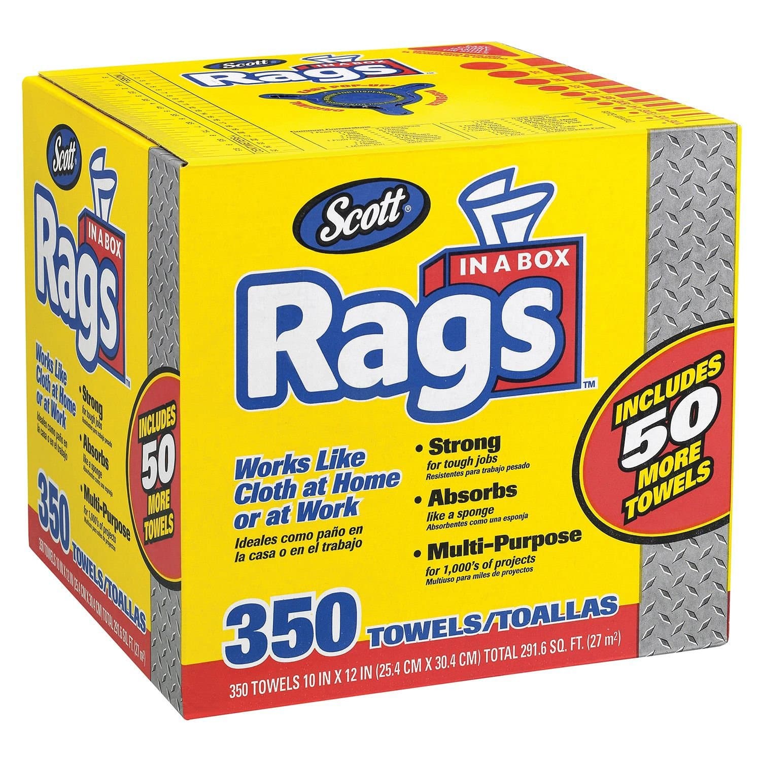 Rags In A Box - 350 Count (4 Pack)