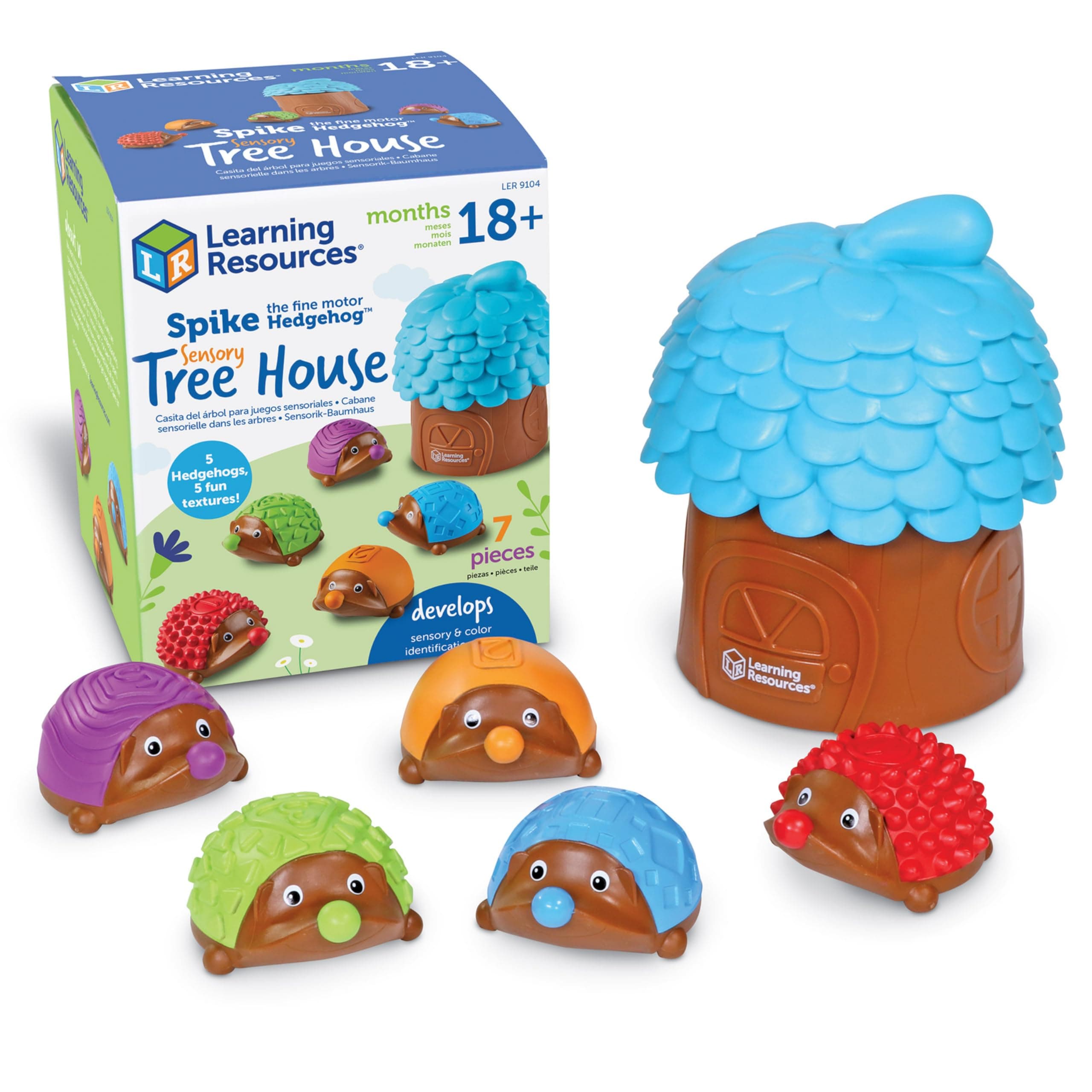 Learning Resources Spike the Fine Motor Hedgehog Sensory Tree House, Amazon Exclusive, Fine Motor Game for Toddlers, Ages 18 mos+