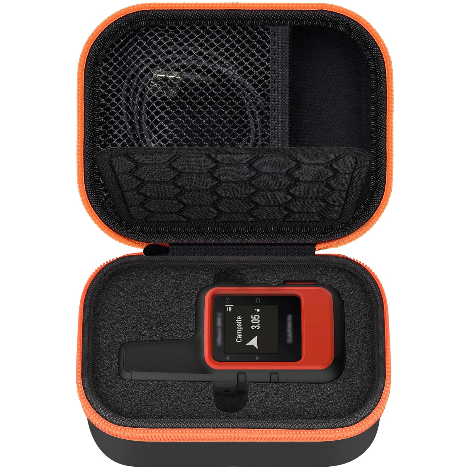 Satellite Communicator Case Compatible with Garmin InReach Mini 2/010-01879-00 InReach Mini for Camping & Hiking (Black+Orange Zipper)
