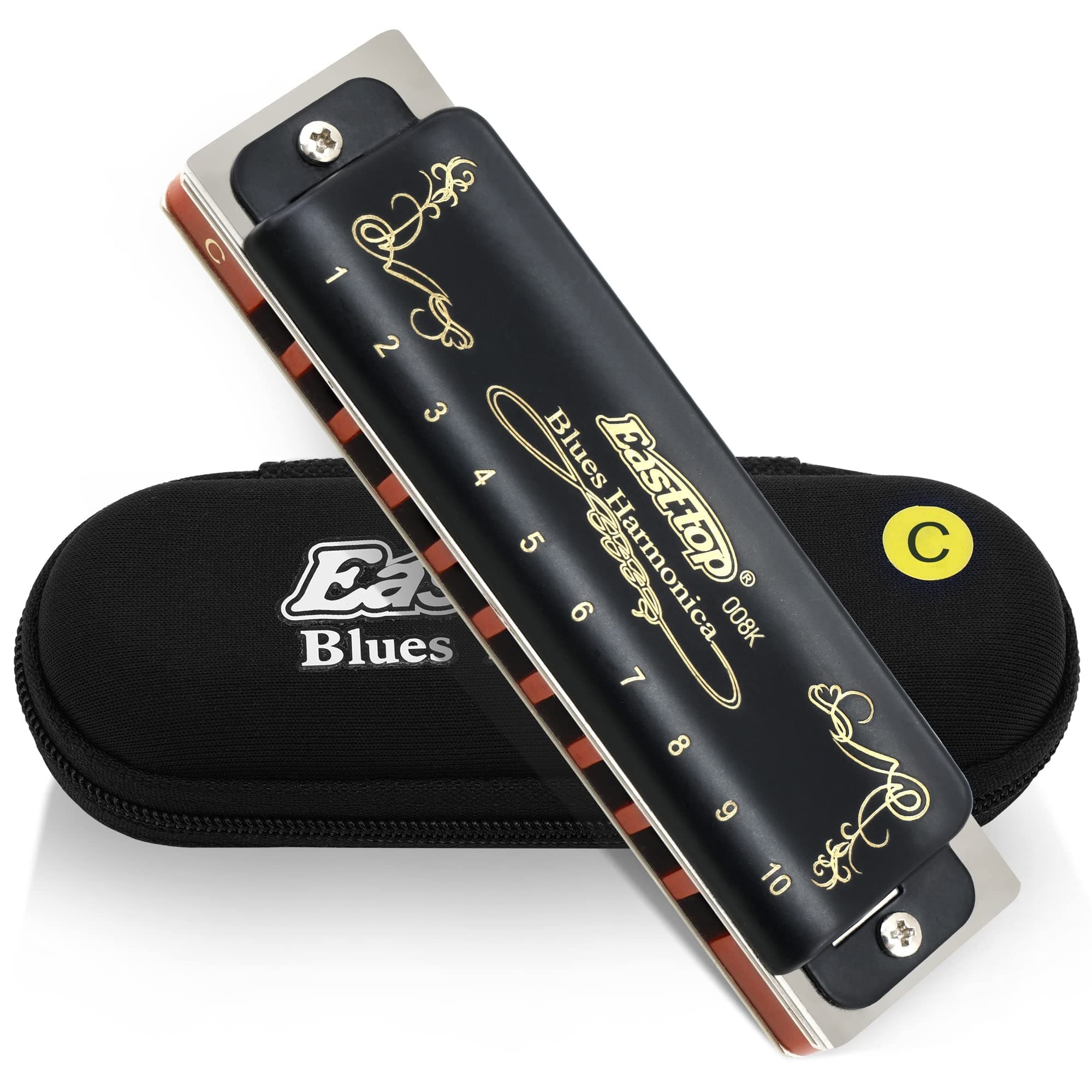 Diatonic Harmonica in C, Diatonic Mouth Organ Harmonica C Key 10 Holes 20 Tones, Top Grade harmonica for Adults, Professionals, Beginners and Students