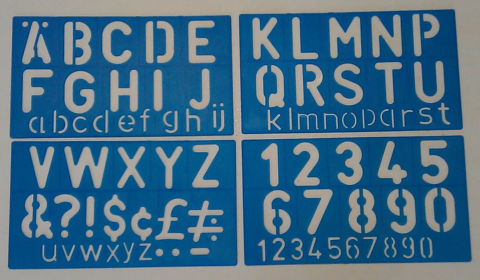 50mm Plastic Stencil Kit Letters & Numbers Alphabet Upper & Lower Case