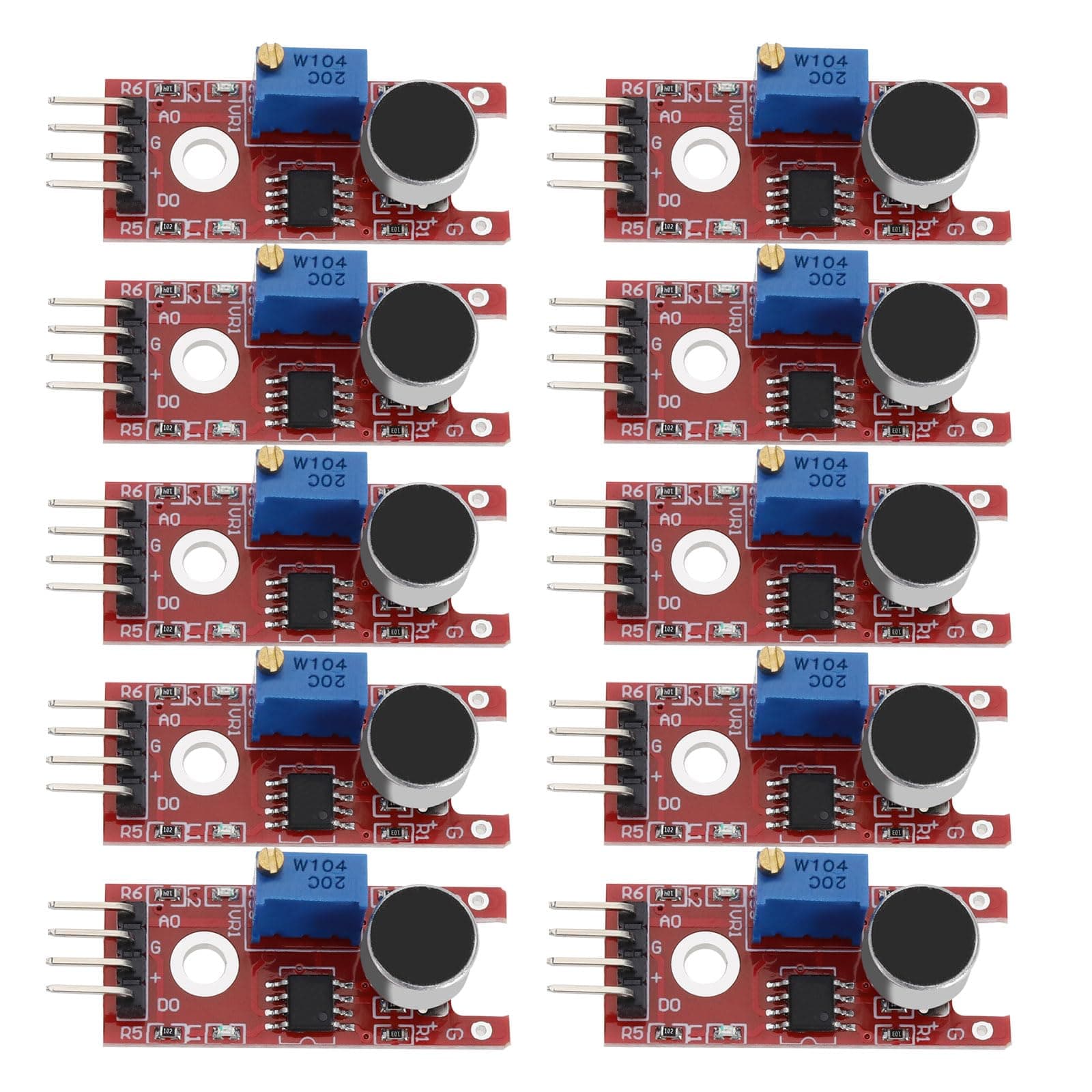 ECSiNG 10Pcs KY-037 High Sensitivity Sound Detection Big Microphone Module AVR PIC Sound Detection Module Compatible With Ar-duino/Raspberry Pi 40x15x14mm