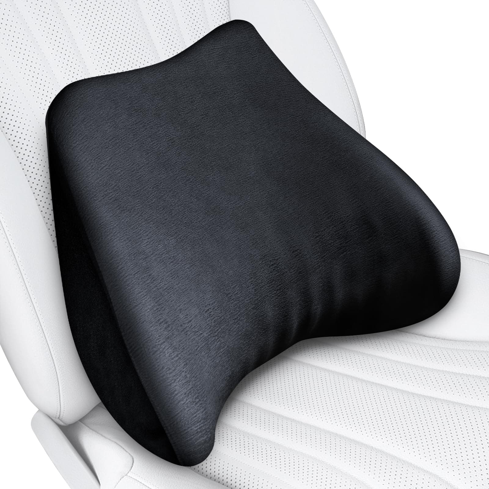 Soft Lumbar Support Pillow for Driving Seat 100% Memory Foam Lumbar Pillow for Lower Back Pain Relief, Lumbar Support Cushion for Car Seat, Office Chair Black