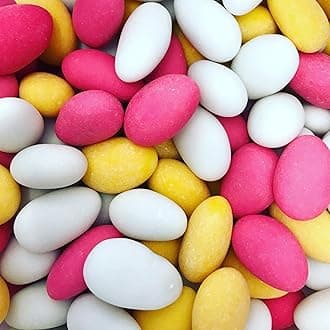 Sugared Almonds Sweets - 1 Kilo Bulk Bag - 1KG - Assorted Sweet Pick and Mix for Parties, Gifts, and Sharing.