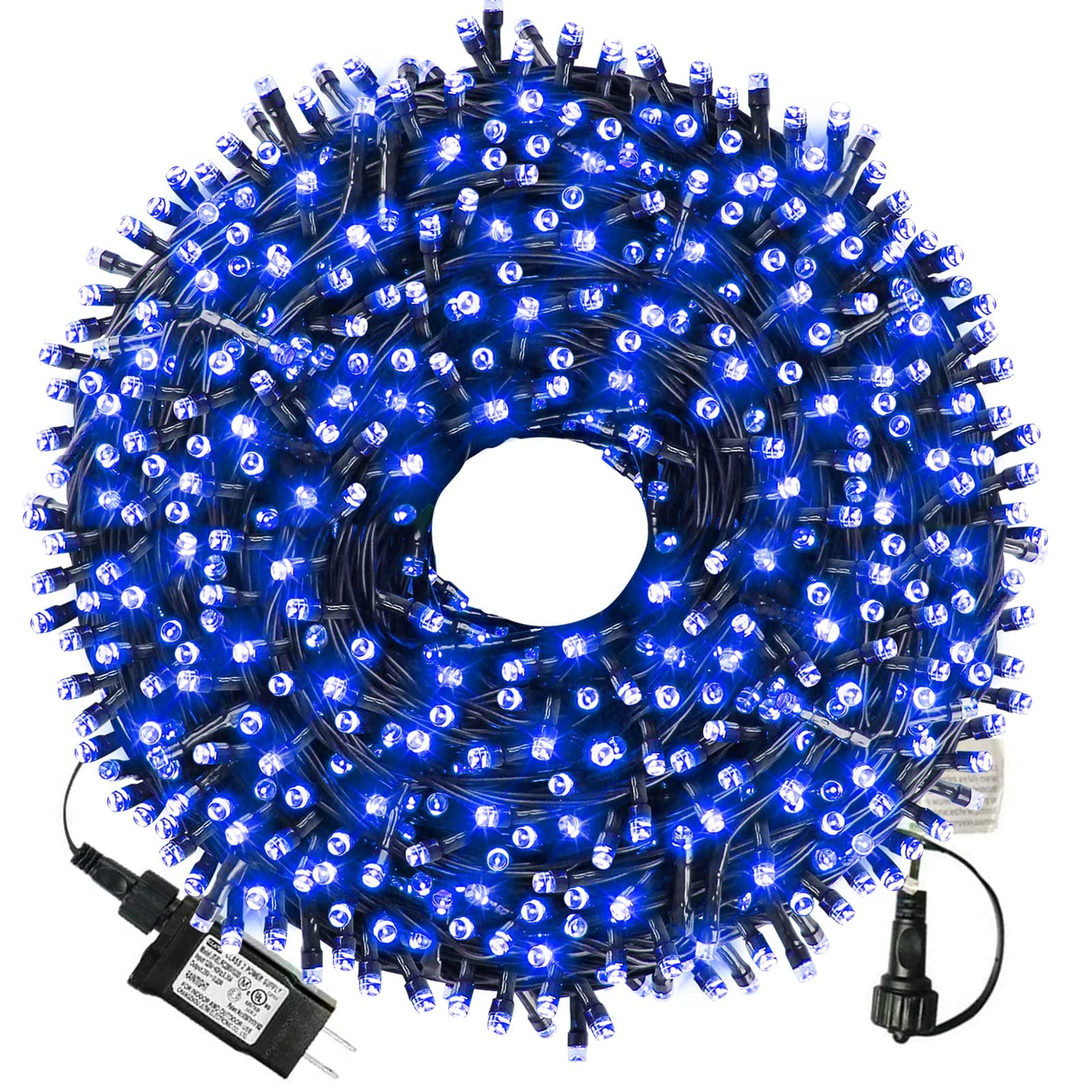 XTF2015 105ft 300 LED Christmas String Lights, End to End Plug 8 Modes Christmas Lights UL Certified Outdoor Indoor Fairy Light Christma s Tree, Patio, Garden, Party, Wedding, Holiday (Blue)