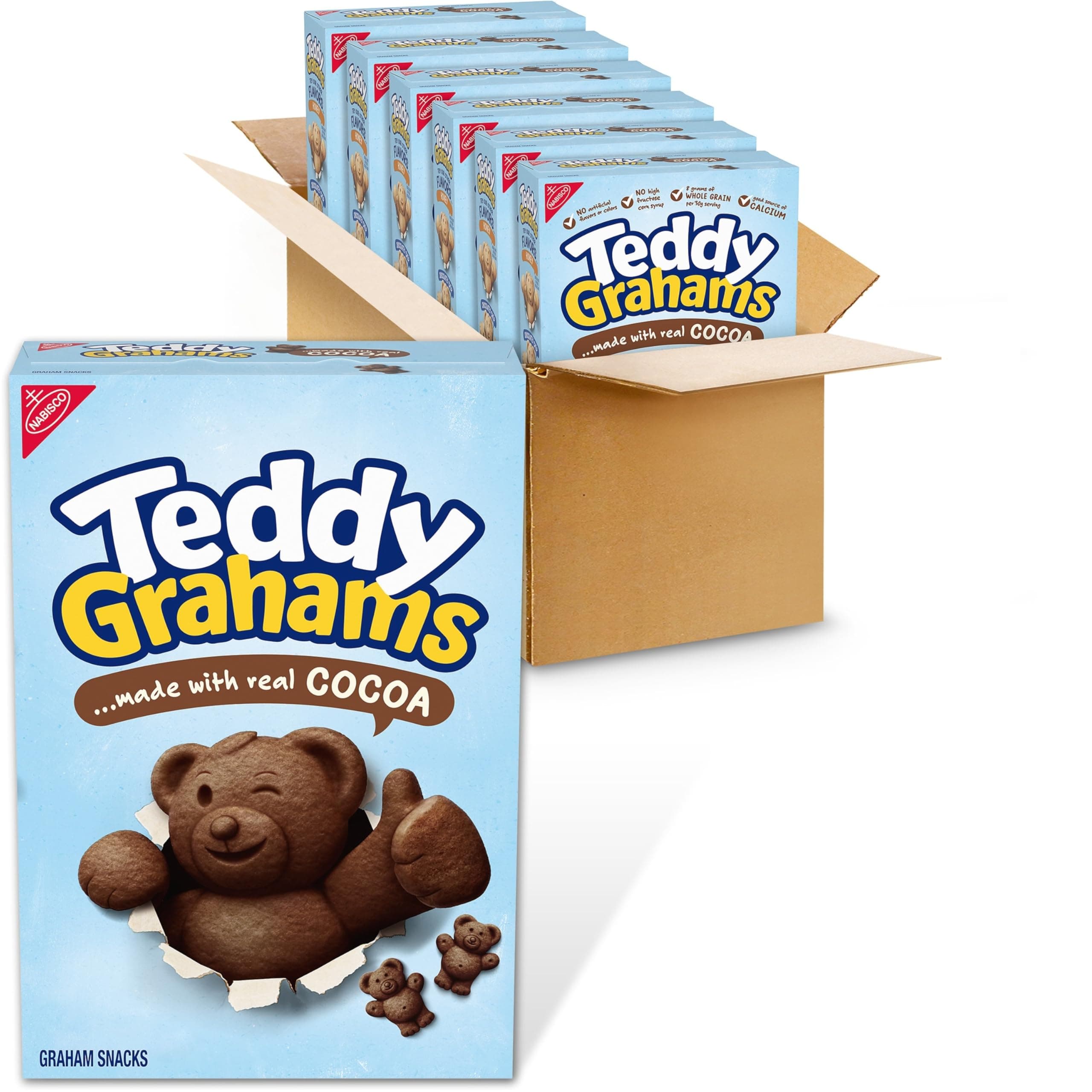 Teddy Grahams Chocolate Graham Snacks, 6-10 oz boxes