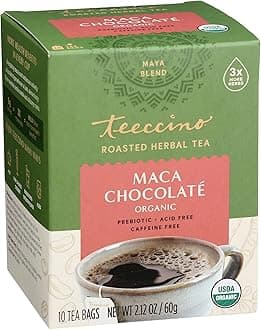 Maca Chocolaté Herbal Tea - Rich & Roasted Herbal Tea That’s Caffeine Free & Prebiotic with Natural Energy from Adaptogenic Peruvian Maca, 10 Tea Bags