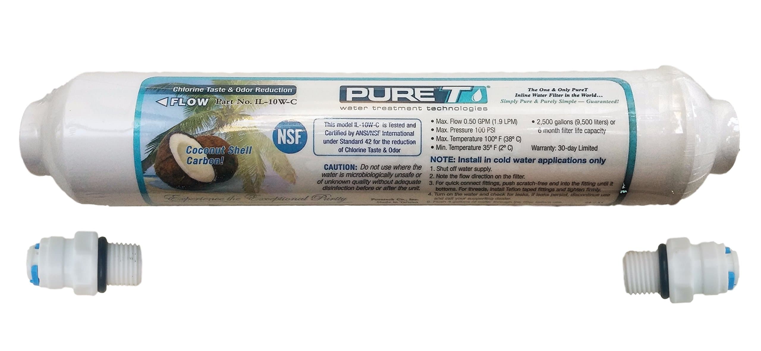 Sponsored Ad - Inline Graduated Activated Carbon Water Filter - Whole House Carbon Block Cartridge Chlorine, Taste & Odor Reduction - 10 Inch