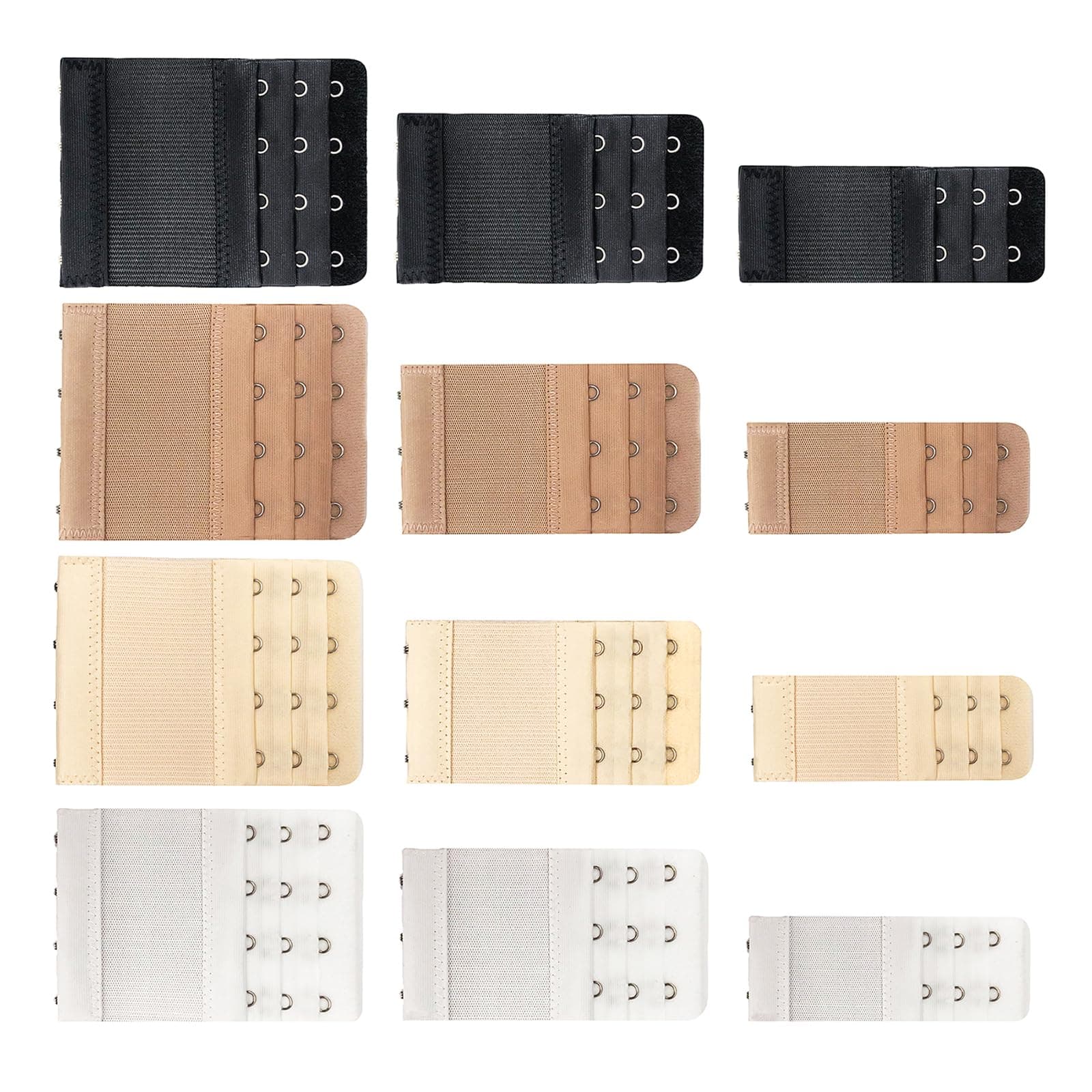 New Version 12 Pack Flexible Bra Extender Strap 2/3/4 Hooks Adjustable Bra Strap 4 Assorted Colors